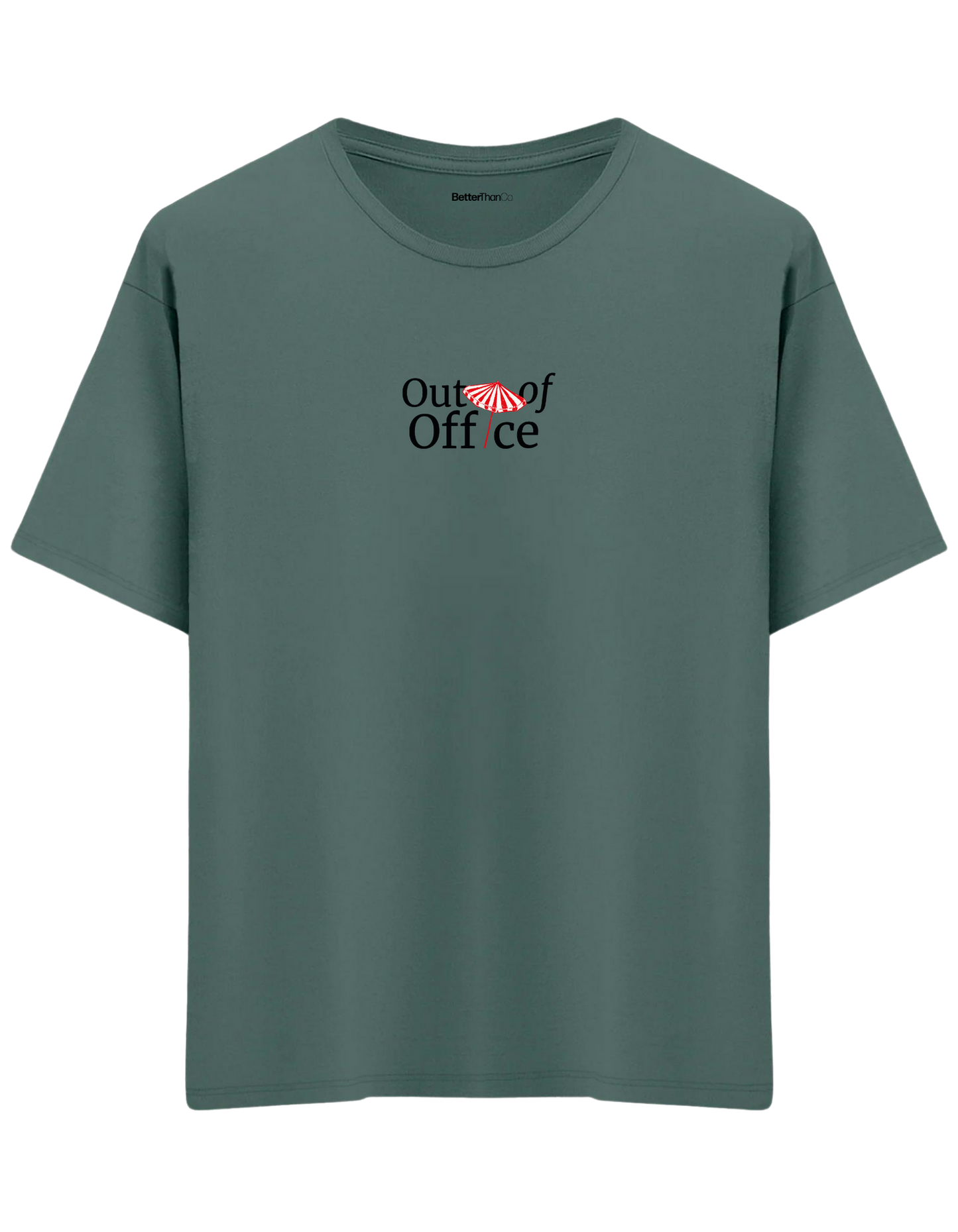 Out Of Office Baskılı Bisiklet Yaka Oversize T-shirt