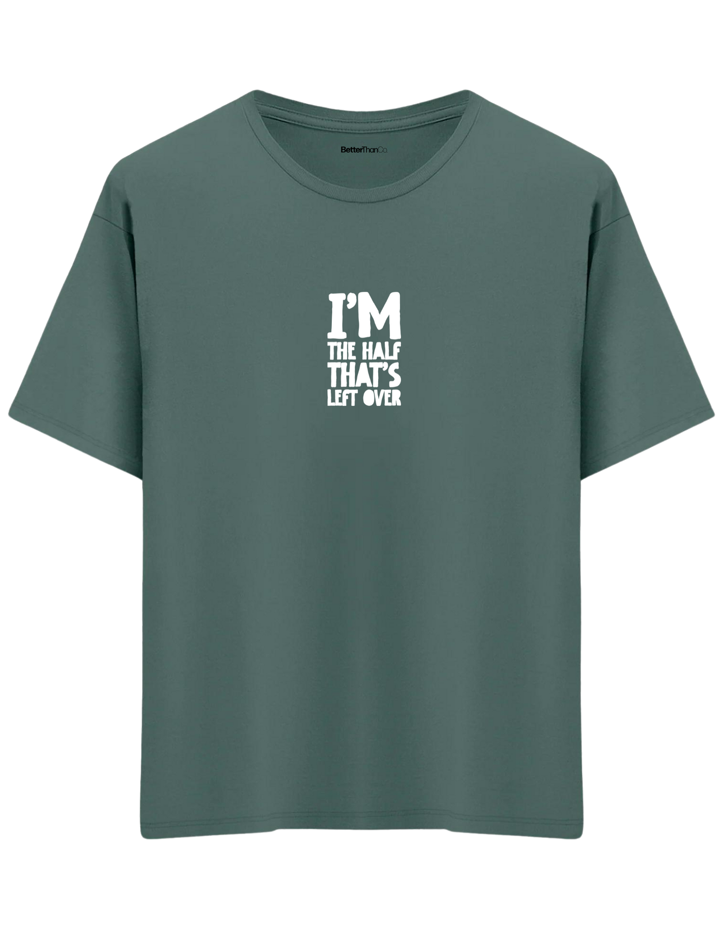 That's Left Over Baskılı Bisiklet Yaka Oversize T-shirt