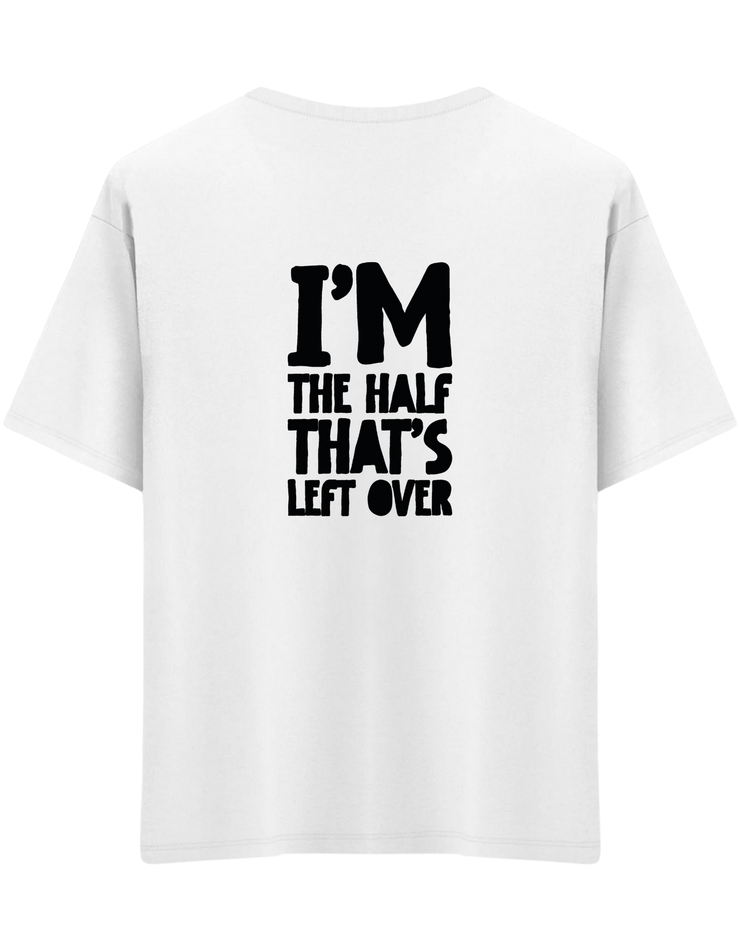 That's Left Over Baskılı Bisiklet Yaka Oversize T-shirt