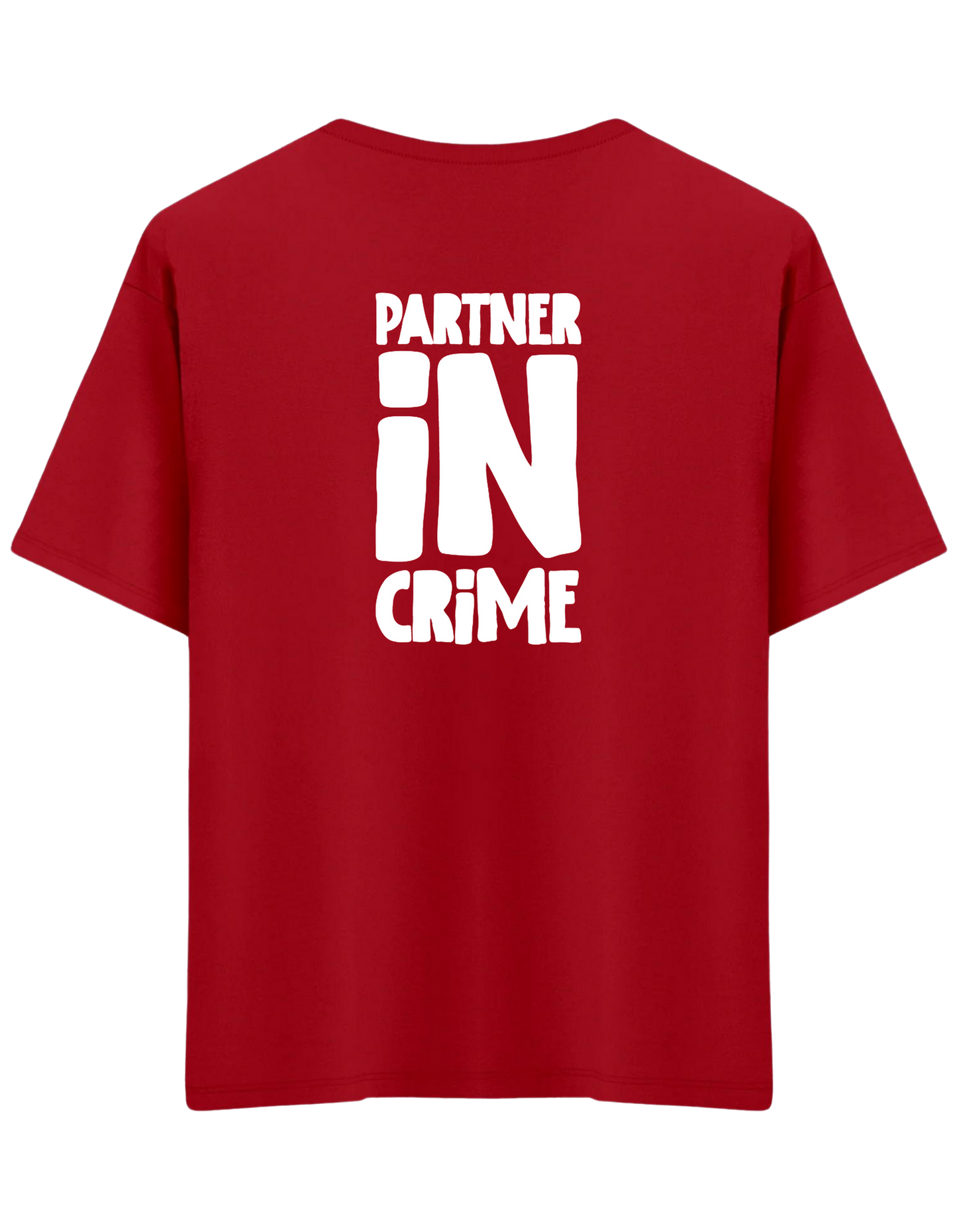 Partner in Crime Baskılı Bisiklet Yaka Oversize T-shirt
