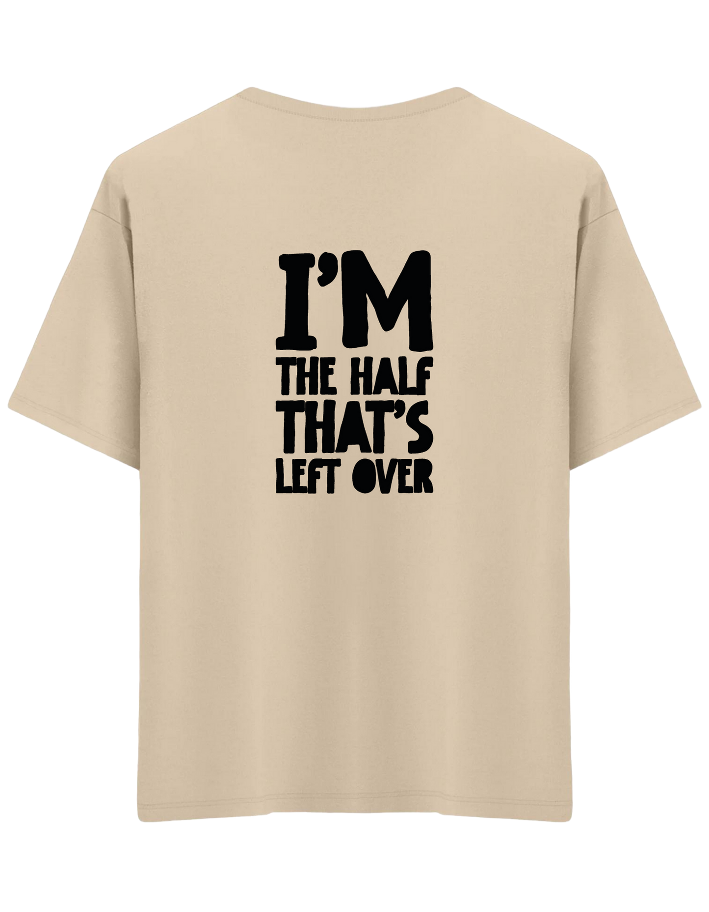 That's Left Over Baskılı Bisiklet Yaka Oversize T-shirt