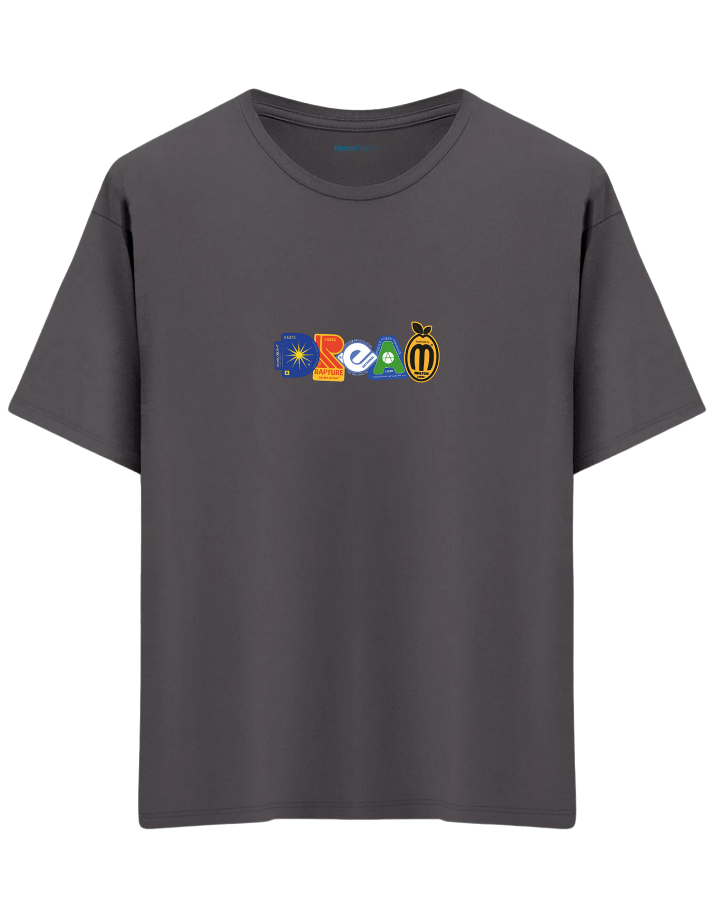 Dream Baskılı Bisiklet Yaka Oversize T-shirt
