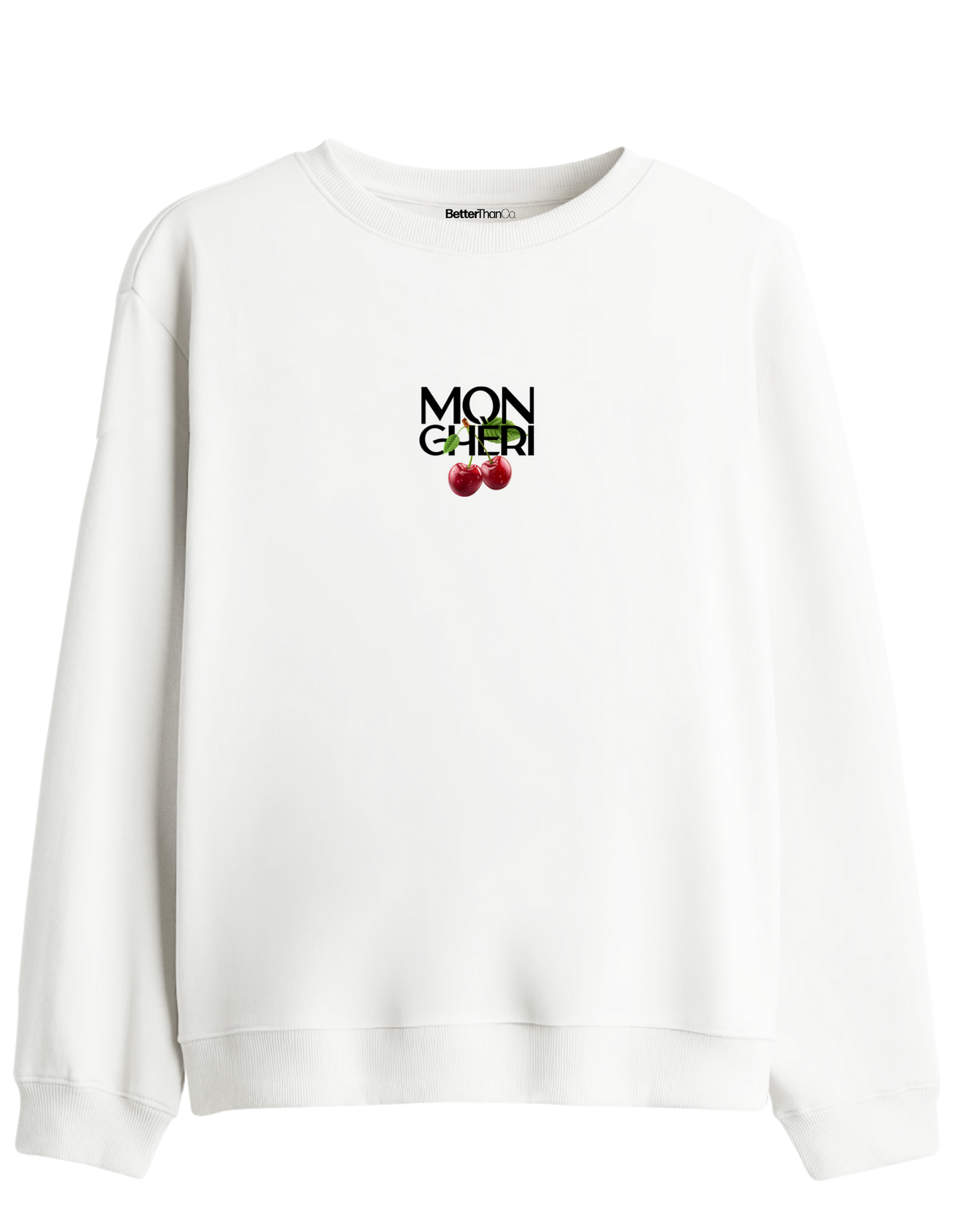 Monchéri Baskılı Bisiklet Yaka Sweatshirt