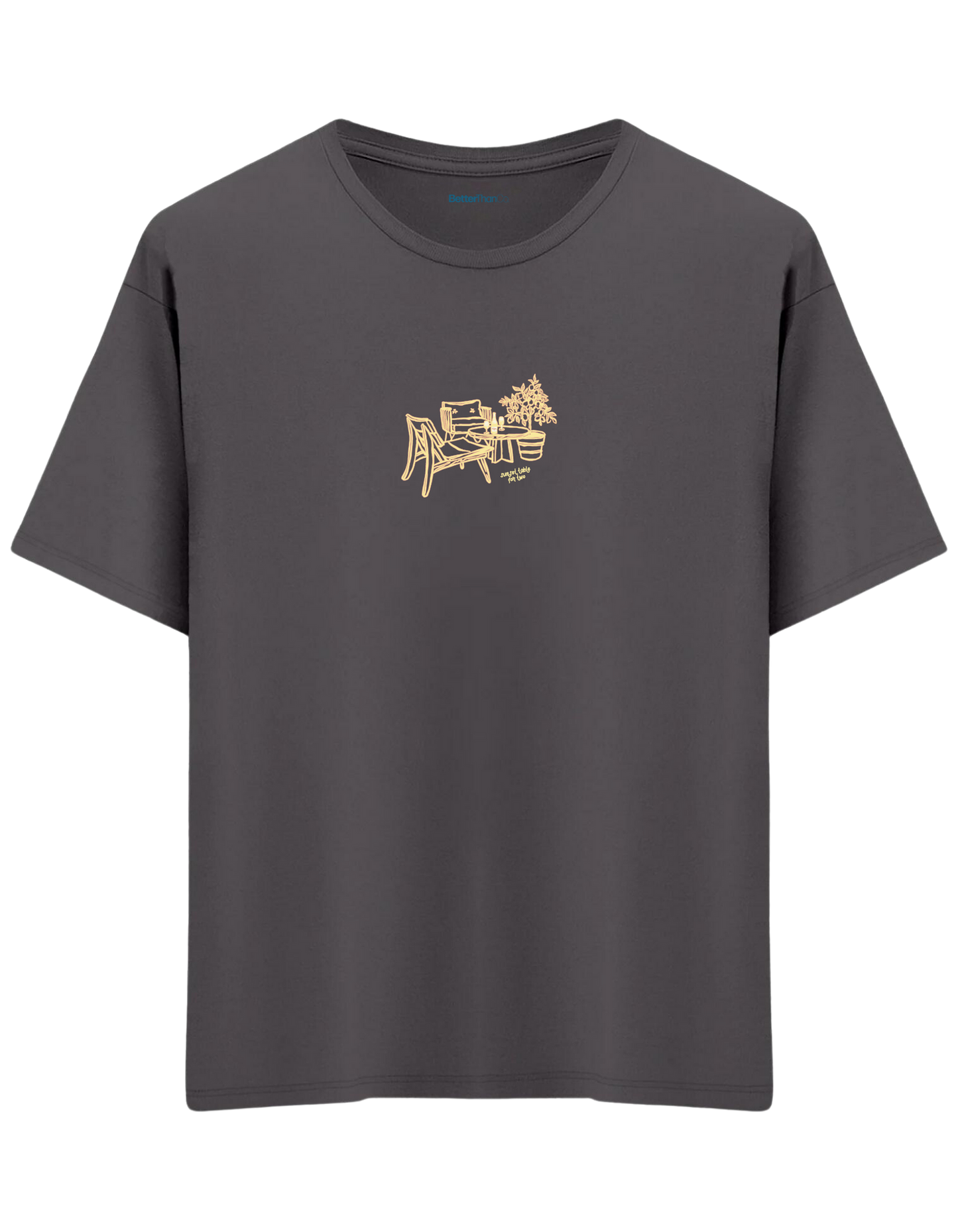 Summer Table Baskılı Bisiklet Yaka Oversize T-shirt