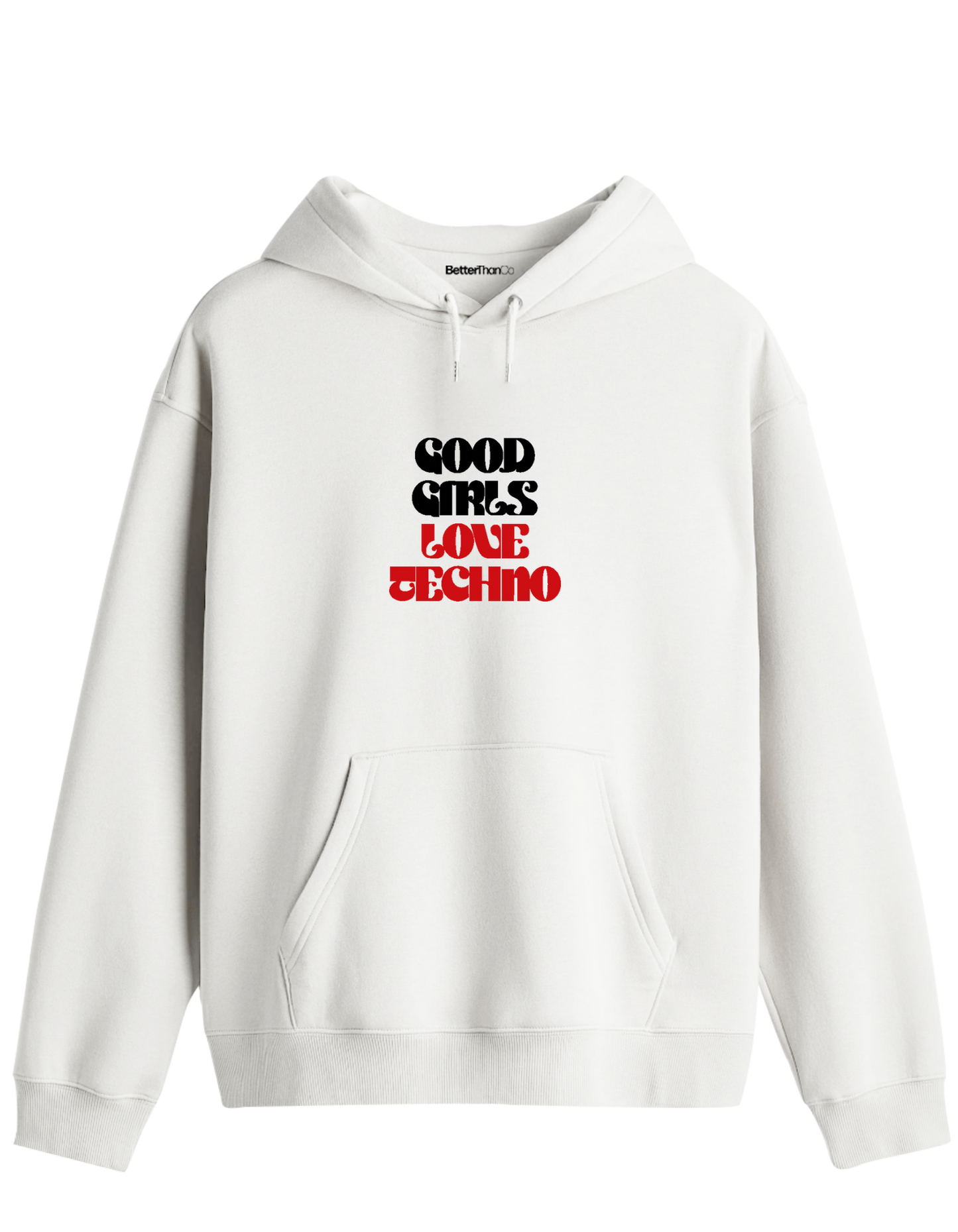 Techno Baskılı Unisex Kapüşonlu Yaka Hoodie