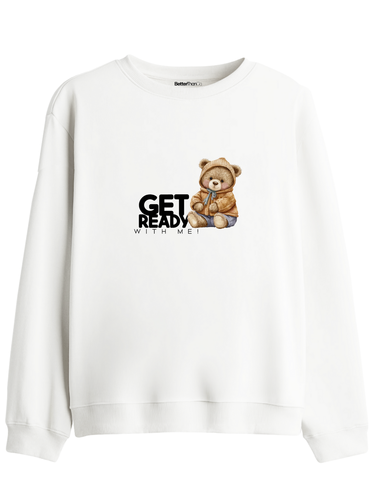 Get Ready Baskılı Bisiklet Yaka Sweatshirt