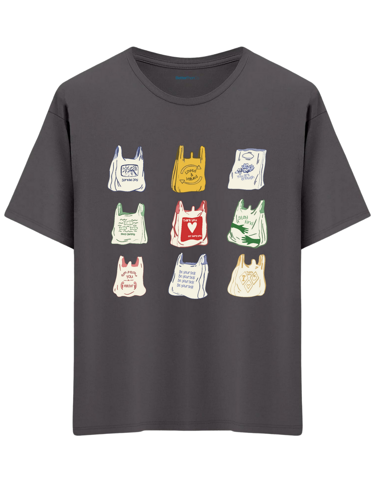 Bags Baskılı Bisiklet Yaka Oversize T-shirt
