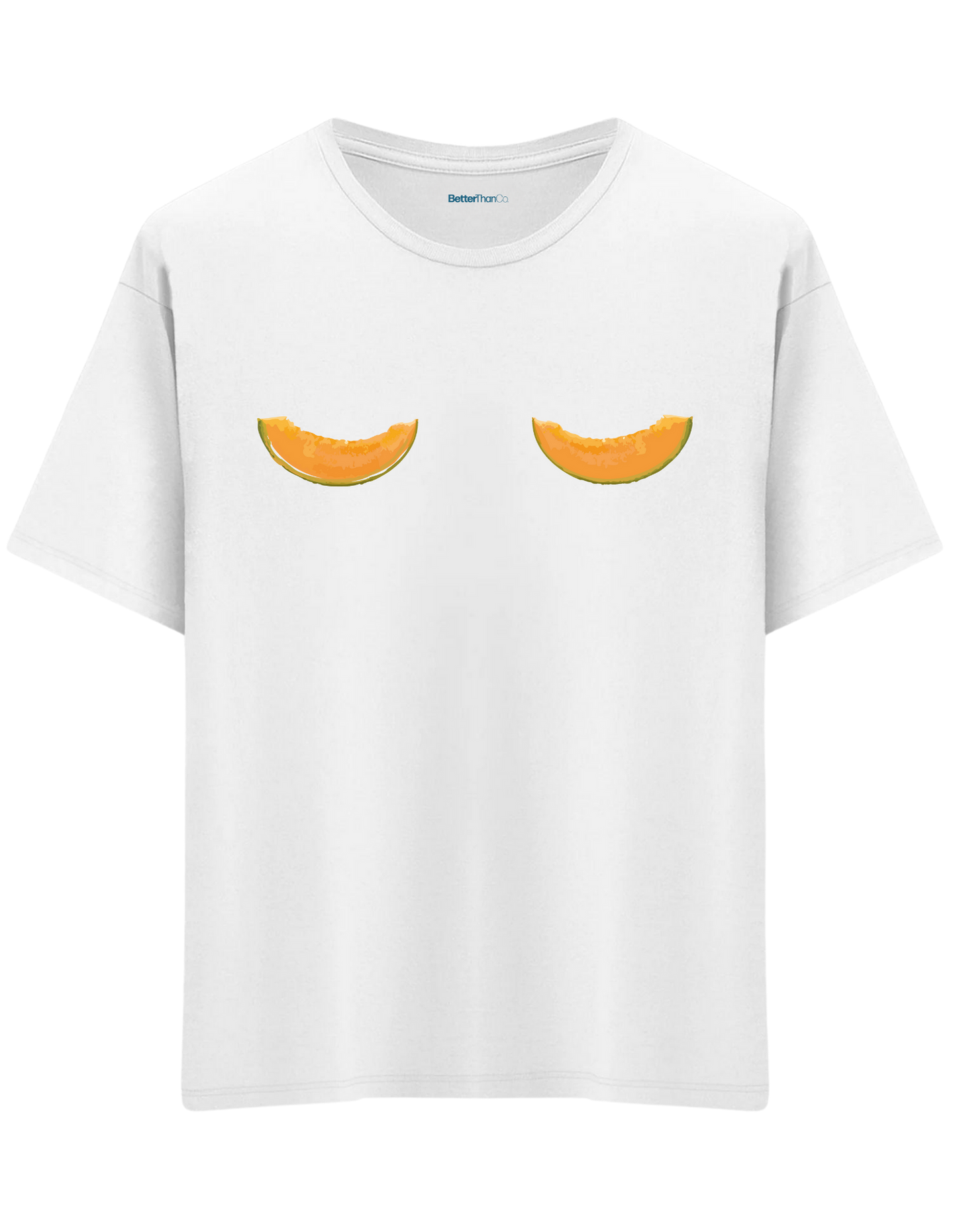 Melon Baskılı Bisiklet Yaka Oversize T-shirt