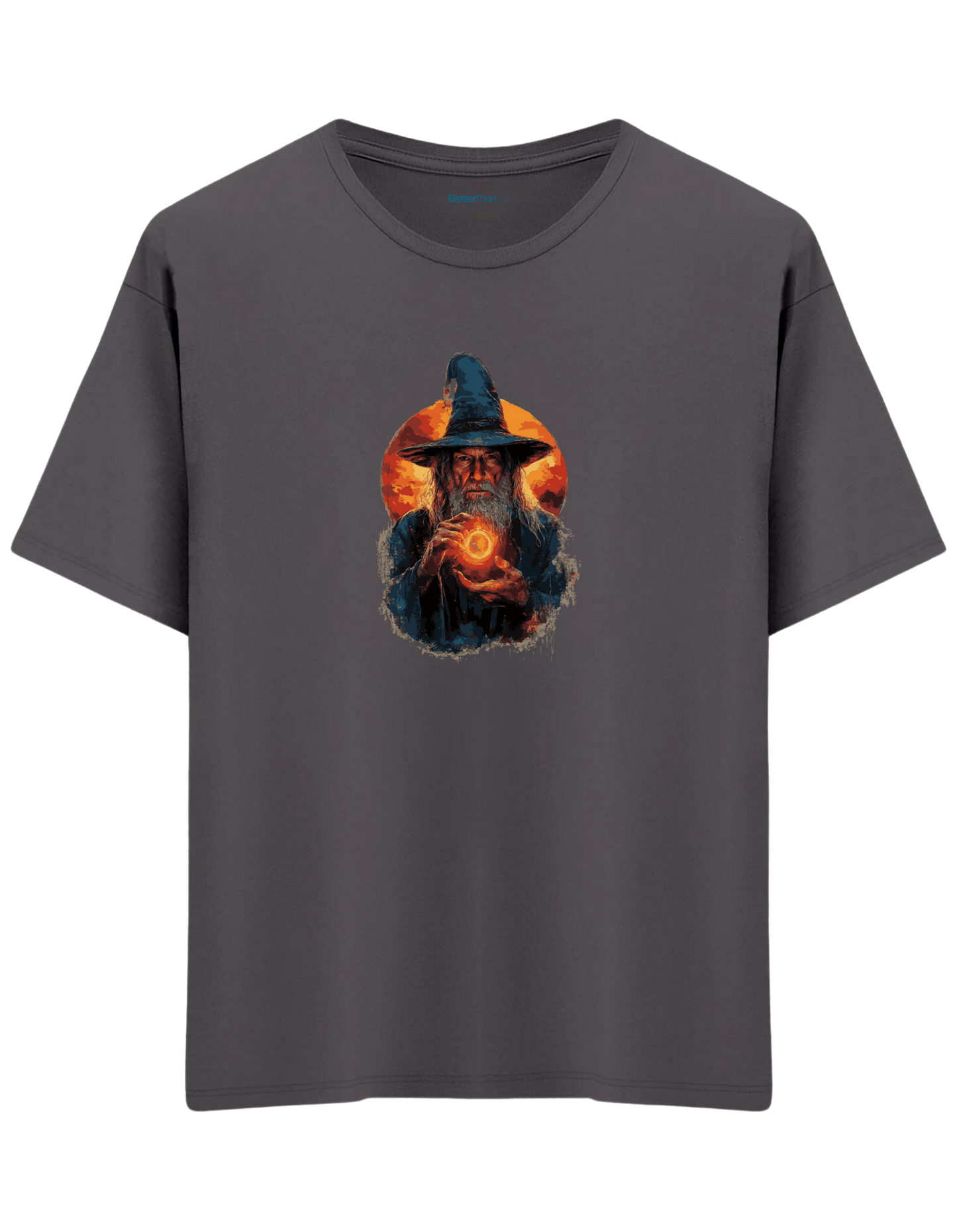 The Power Of The Ring Baskılı Bisiklet Yaka Oversize T-shirt