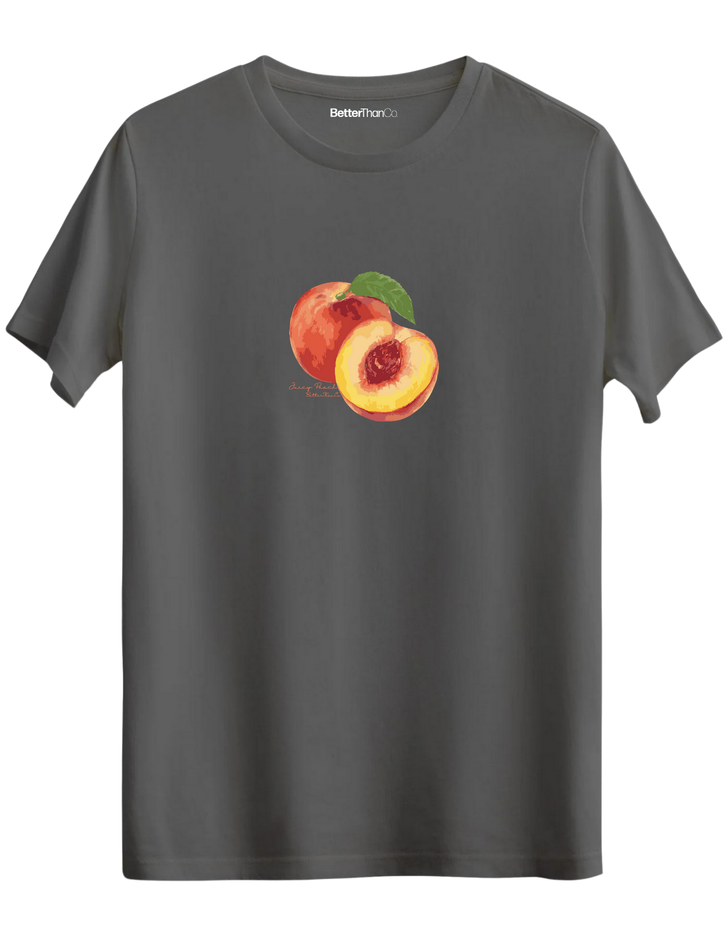 Peach Baskılı Bisiklet Yaka Regular T-shirt