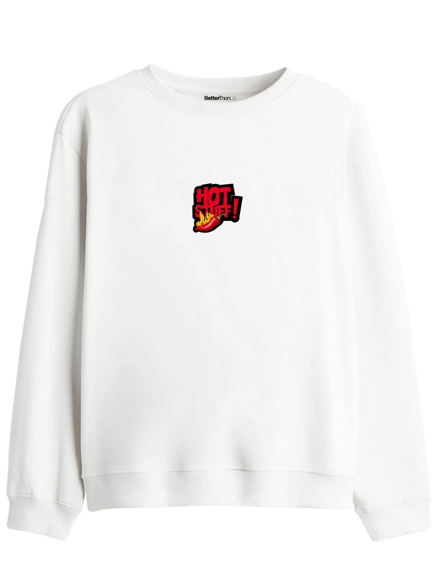 Hot Stuff Baskılı Bisiklet Yaka Sweatshirt