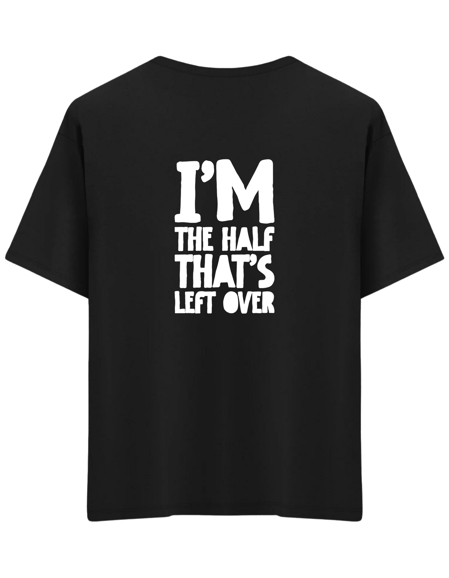 That's Left Over Baskılı Bisiklet Yaka Oversize T-shirt
