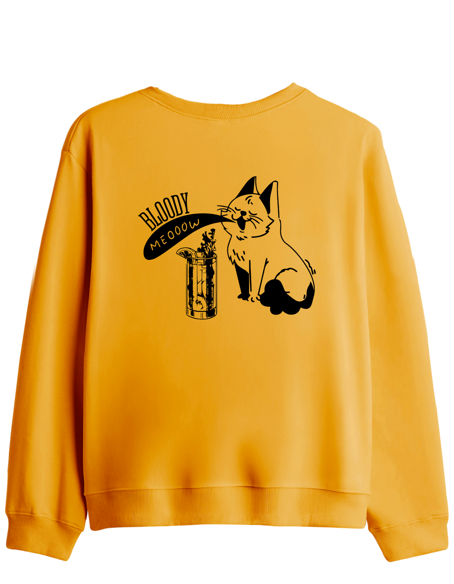 Bloody Meow Baskılı Bisiklet Yaka Sweatshirt