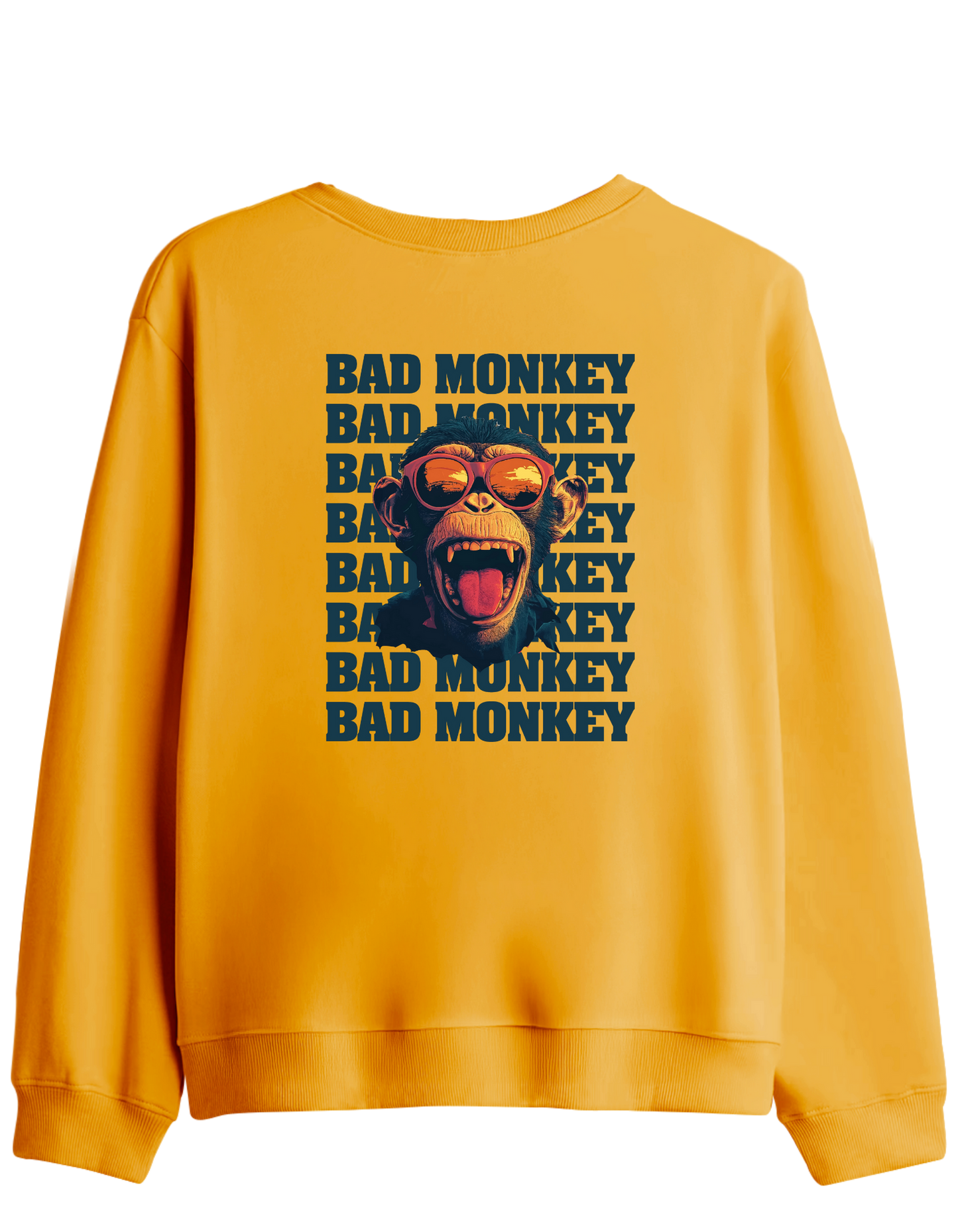 Bad Monkey Baskılı Bisiklet Yaka Sweatshirt