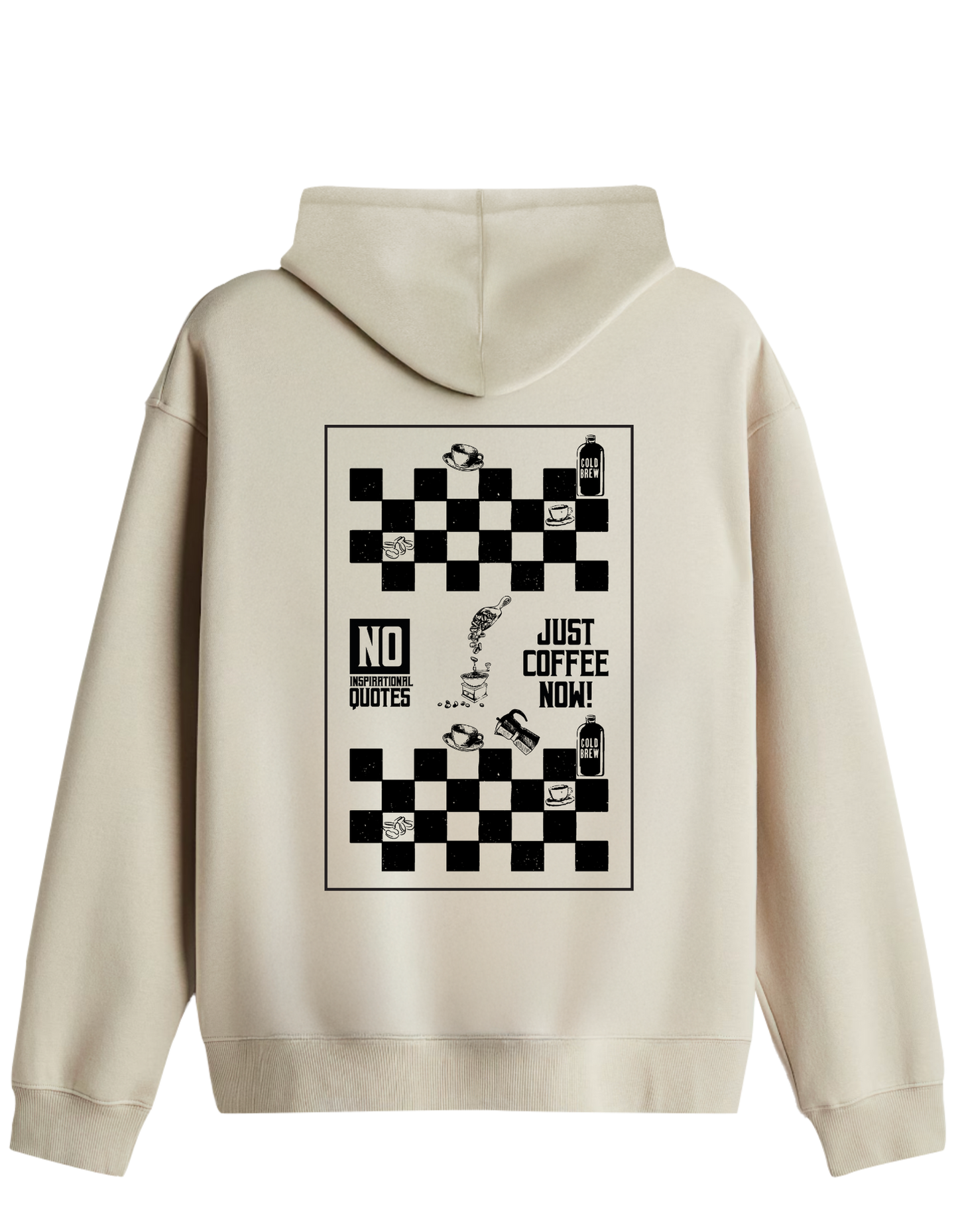 Just Coffee Baskılı Unisex Kapüşonlu Yaka Hoodie