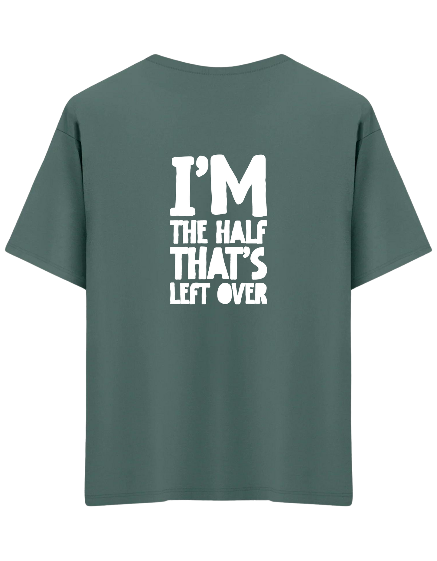 That's Left Over Baskılı Bisiklet Yaka Oversize T-shirt