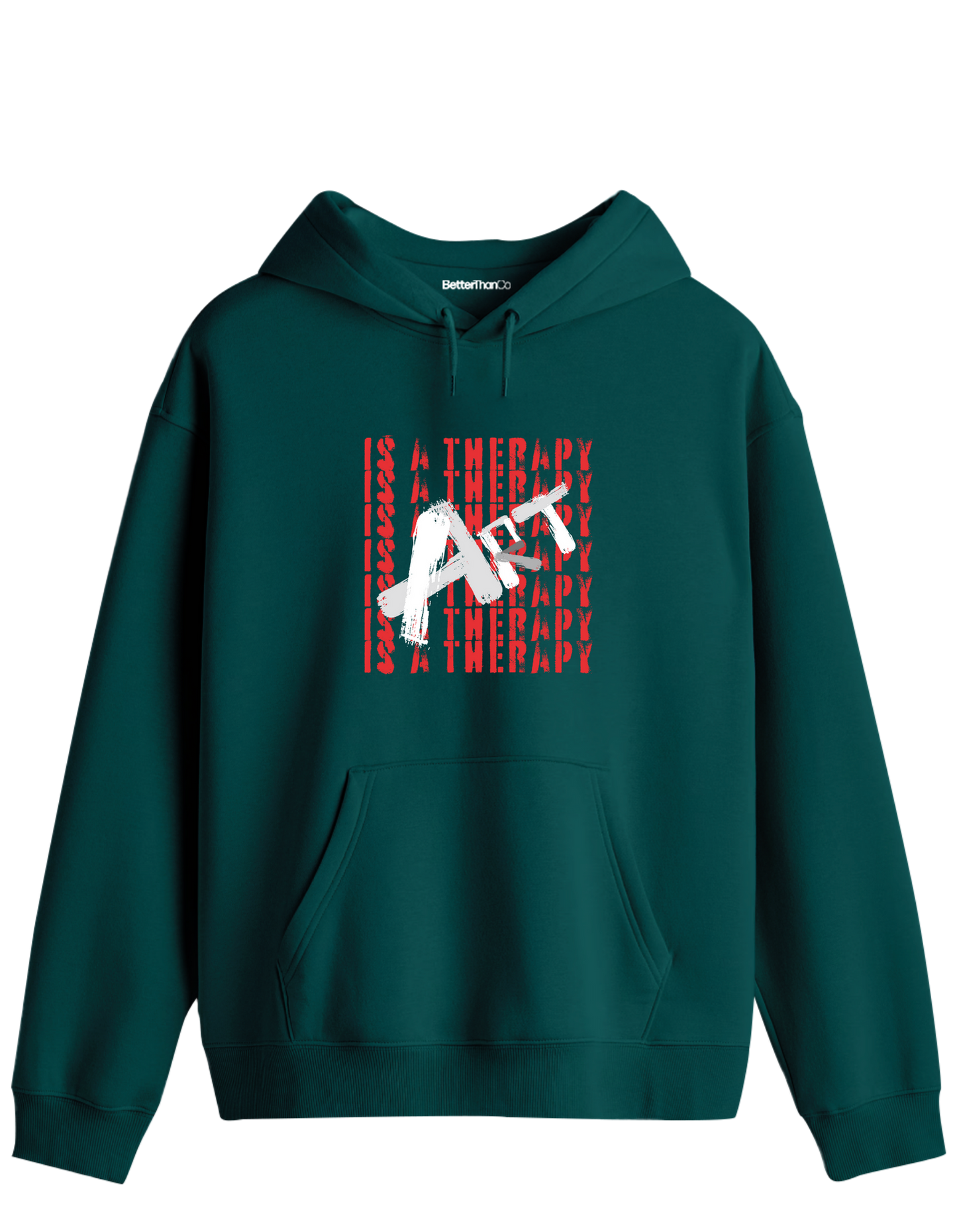 Art Is a Therapy Baskılı Unisex Kapüşonlu Yaka Hoodie
