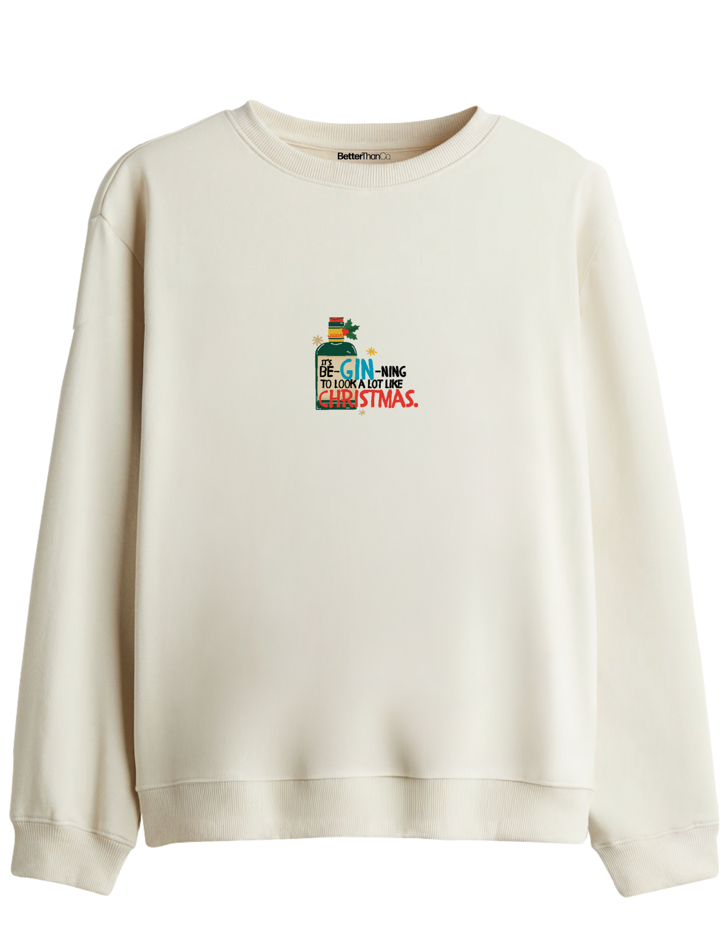 GIN-NING Baskılı Bisiklet Yaka Sweatshirt