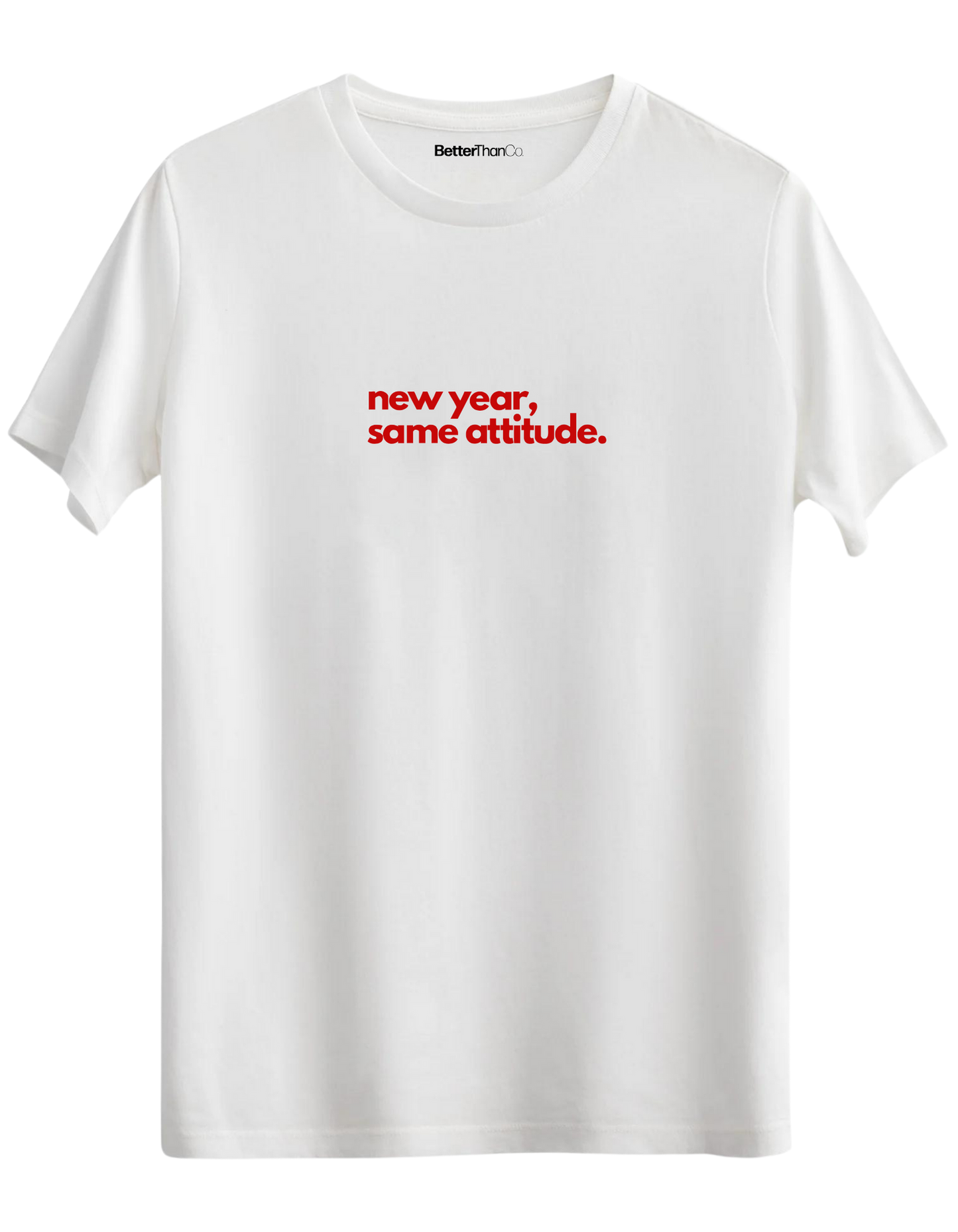 Happy New Year Baskılı Bisiklet Yaka Regular T-shirt