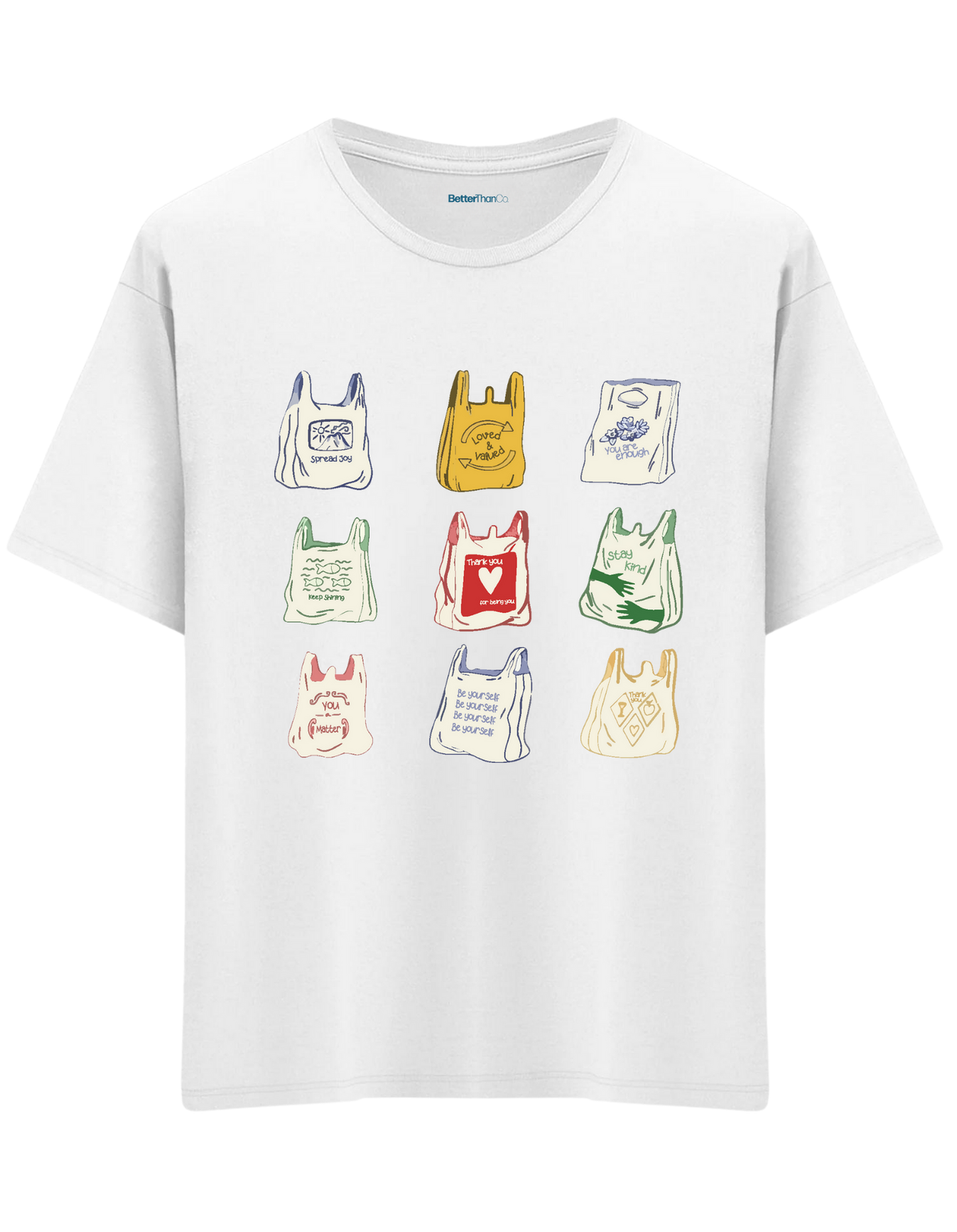 Bags Baskılı Bisiklet Yaka Oversize T-shirt