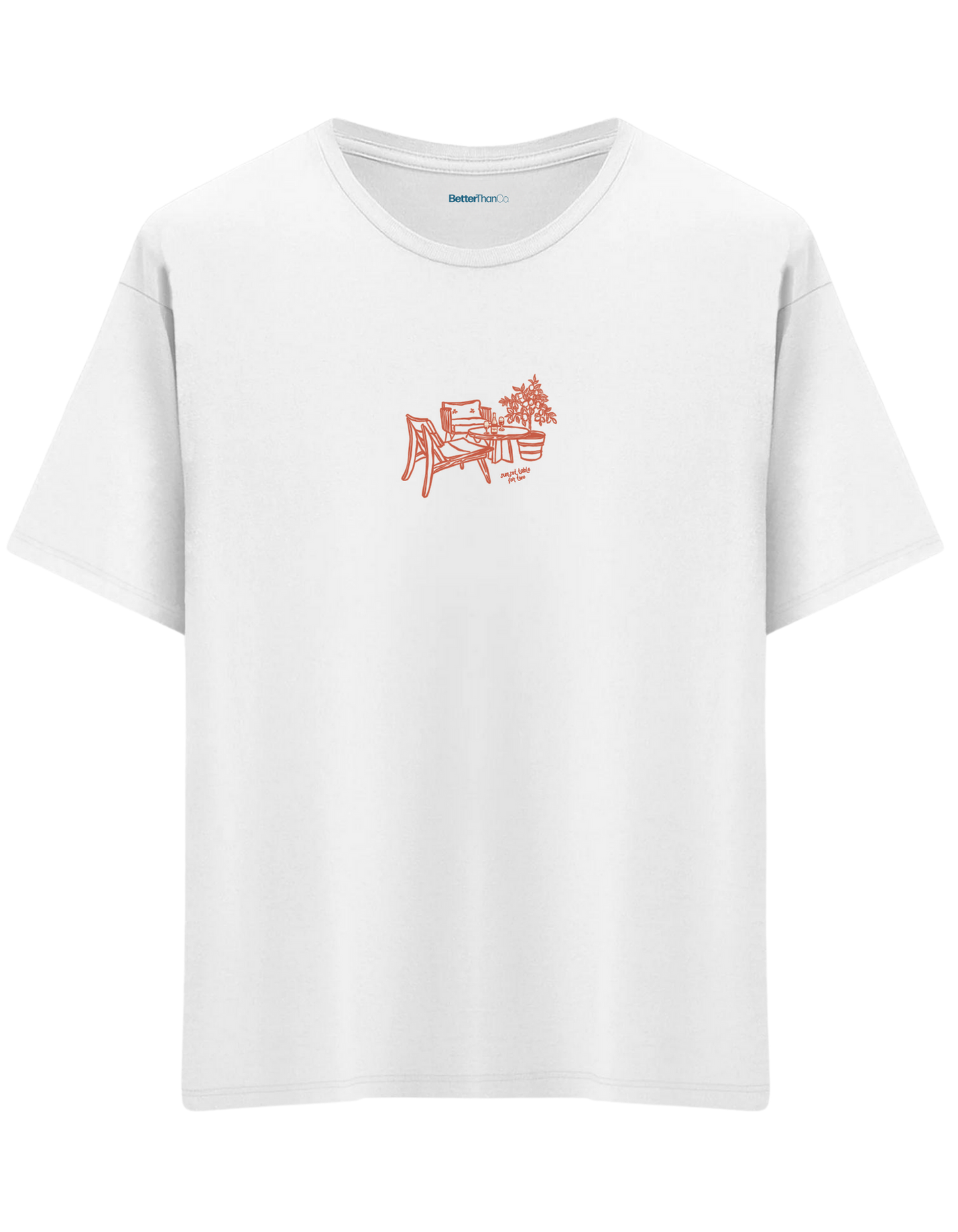 Summer Table Baskılı Bisiklet Yaka Oversize T-shirt