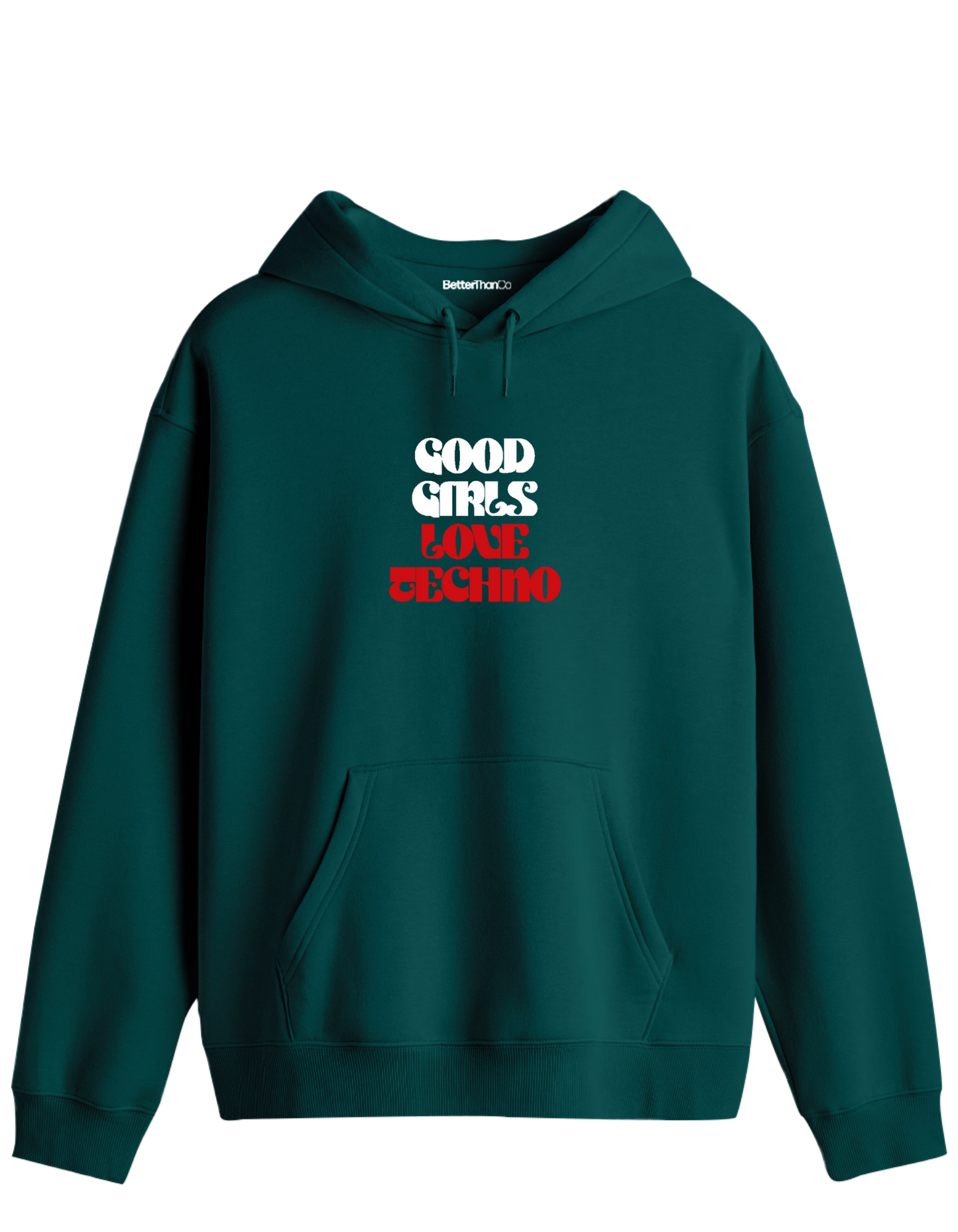 Techno Baskılı Unisex Kapüşonlu Yaka Hoodie
