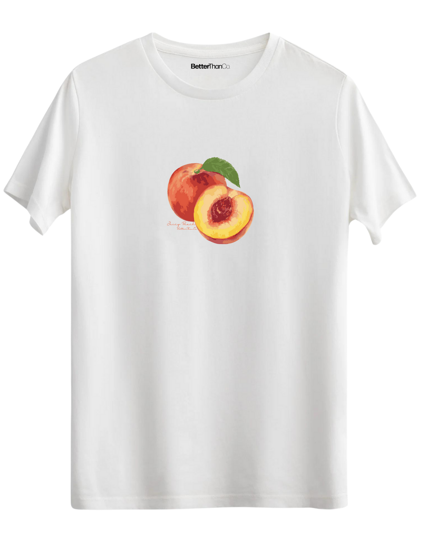 Peach Baskılı Bisiklet Yaka Regular T-shirt