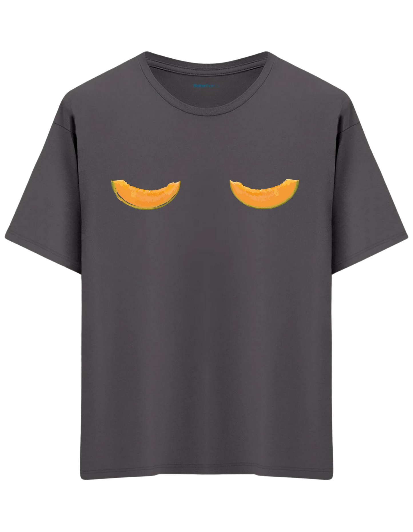 Melon Baskılı Bisiklet Yaka Oversize T-shirt