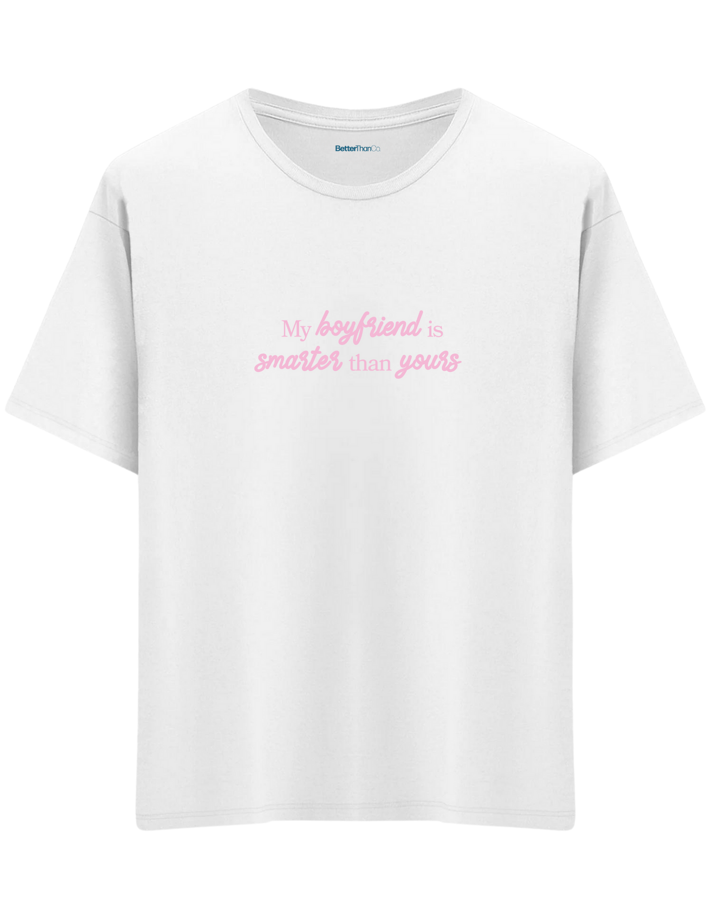 My Boyfriend Baskılı Bisiklet Yaka Oversize T-shirt