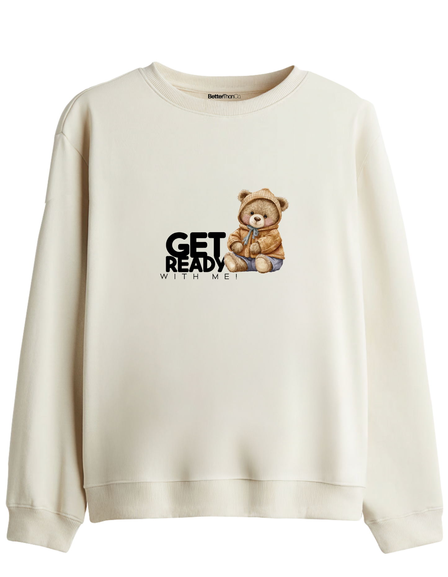 Get Ready Baskılı Bisiklet Yaka Sweatshirt
