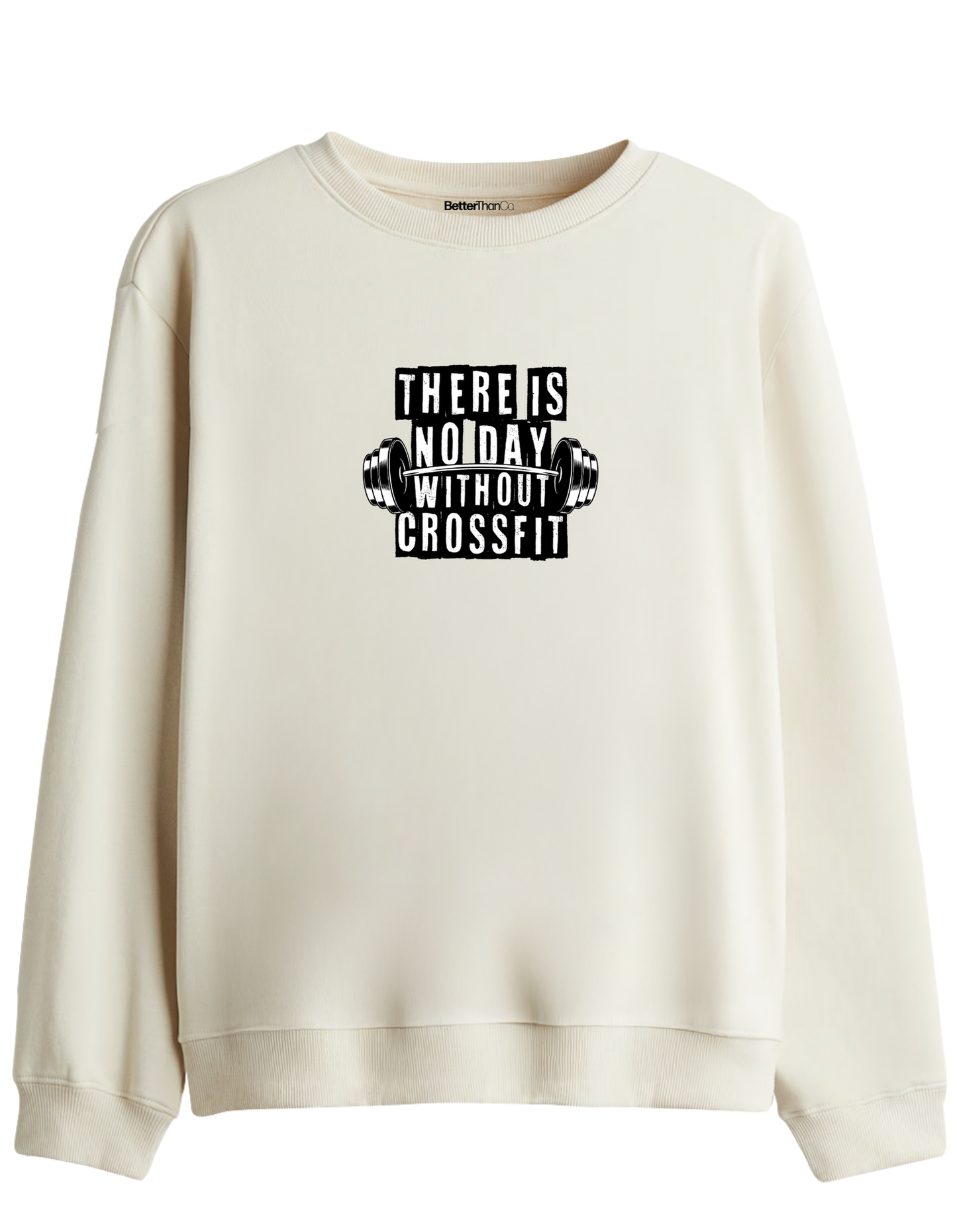 Crossfit Baskılı Bisiklet Yaka Sweatshirt