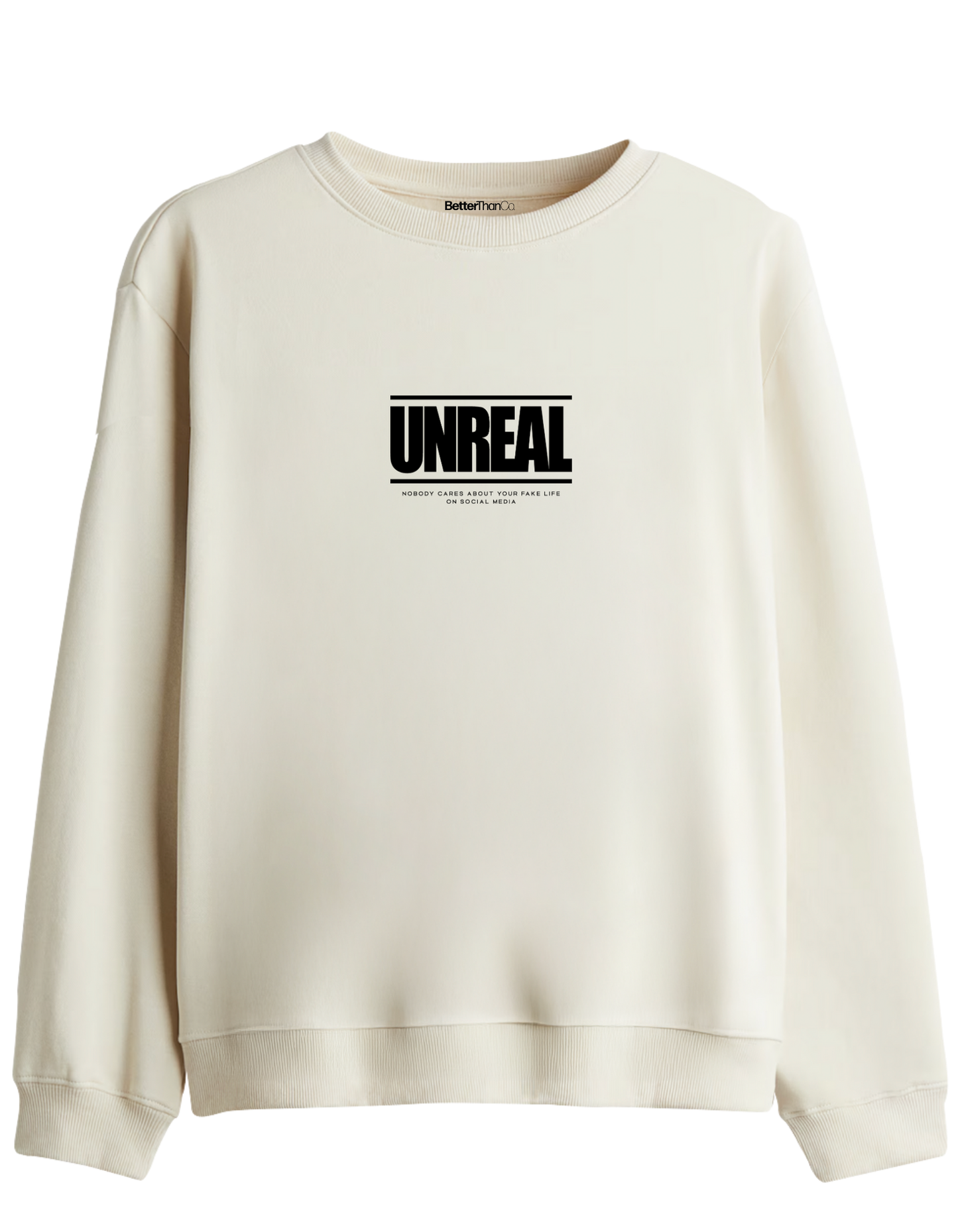 Unreal Baskılı Bisiklet Yaka Sweatshirt
