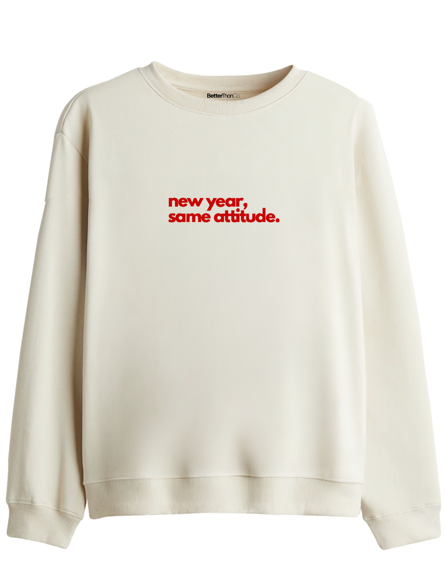 Happy New Year Baskılı Bisiklet Yaka Sweatshirt