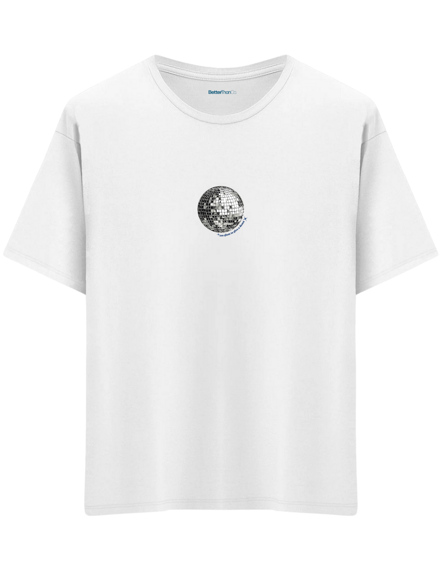 Disco Baskılı Bisiklet Yaka Oversize T-shirt