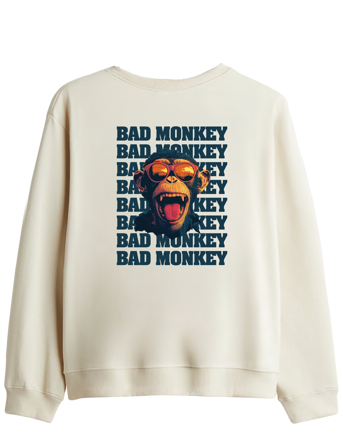 Bad Monkey Baskılı Bisiklet Yaka Sweatshirt