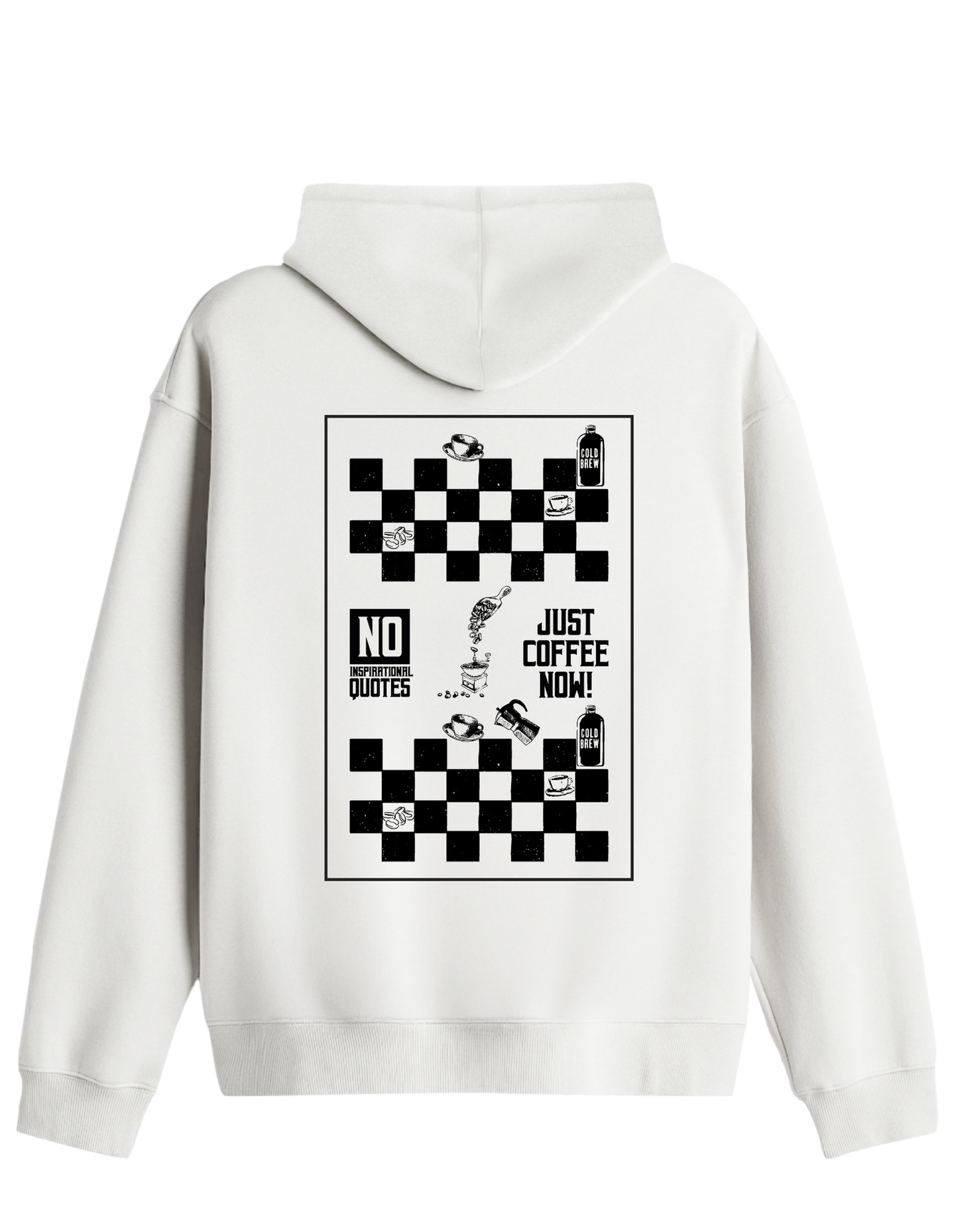 Just Coffee Baskılı Unisex Kapüşonlu Yaka Hoodie