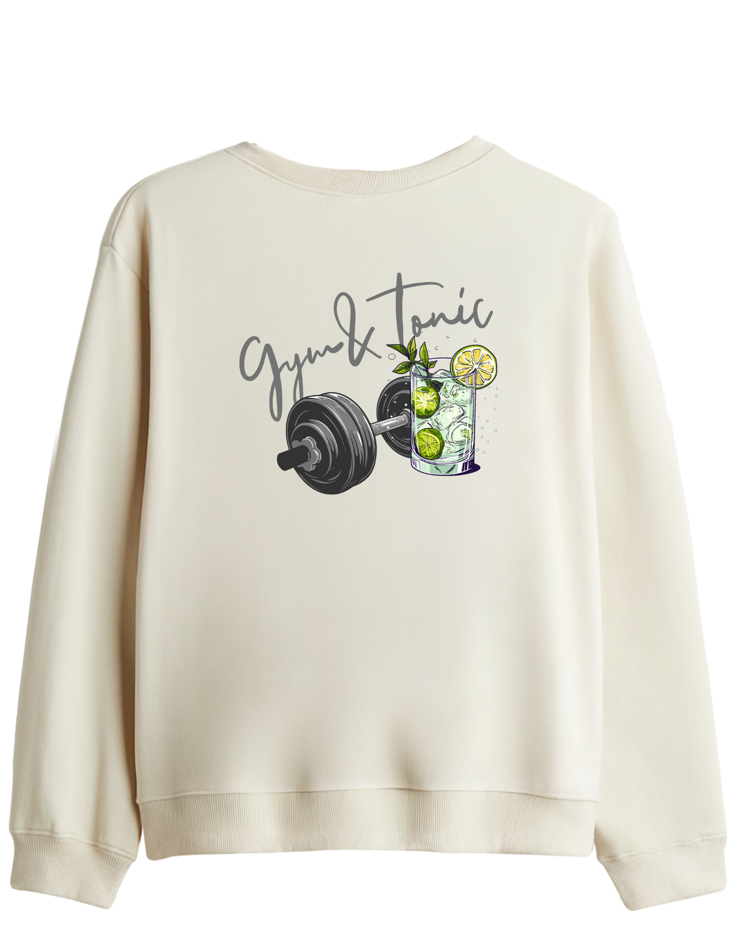 Gym Tonic Baskılı Bisiklet Yaka Sweatshirt