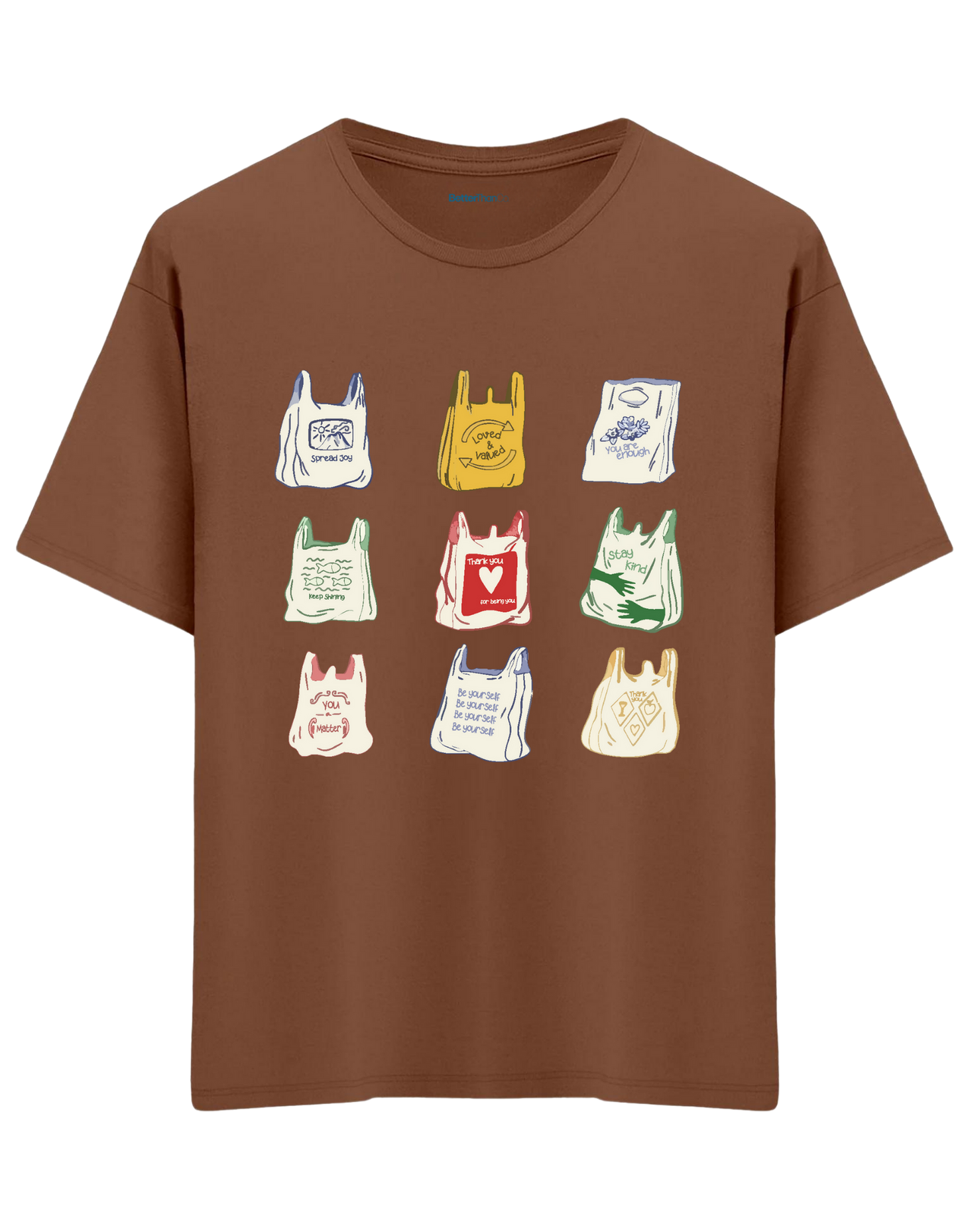 Bags Baskılı Bisiklet Yaka Oversize T-shirt