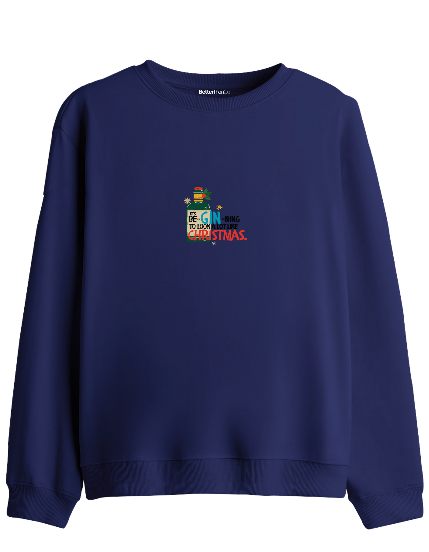 GIN-NING Baskılı Bisiklet Yaka Sweatshirt
