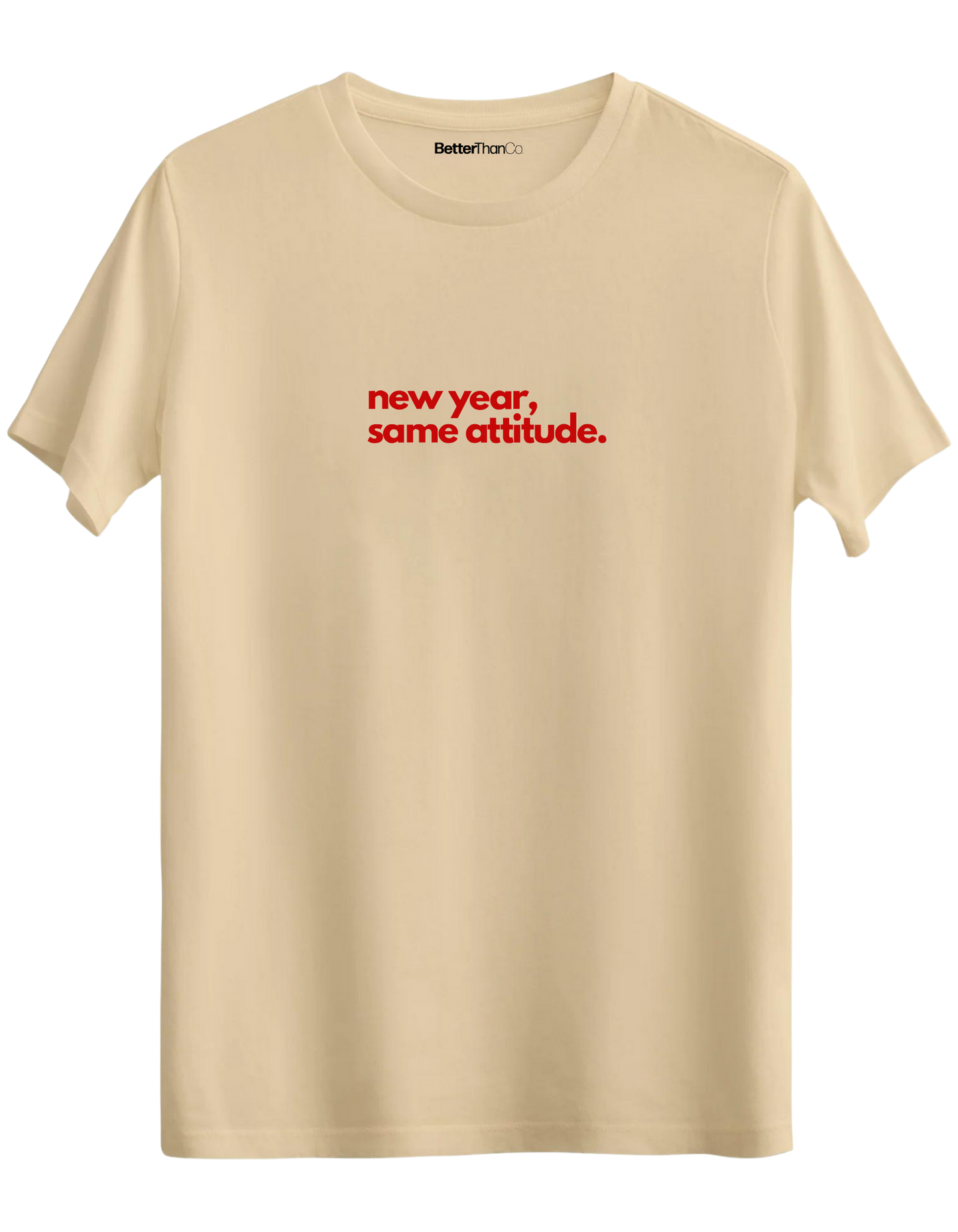 Happy New Year Baskılı Bisiklet Yaka Regular T-shirt