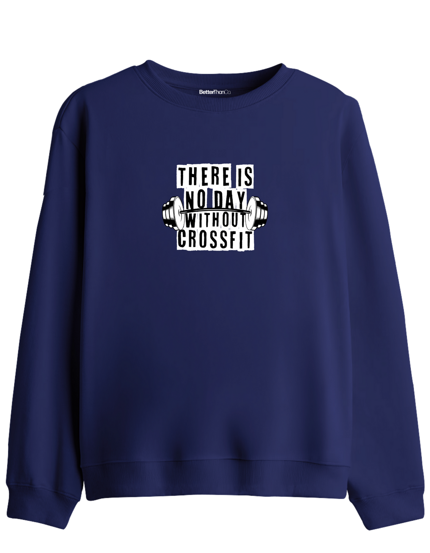Crossfit Baskılı Bisiklet Yaka Sweatshirt