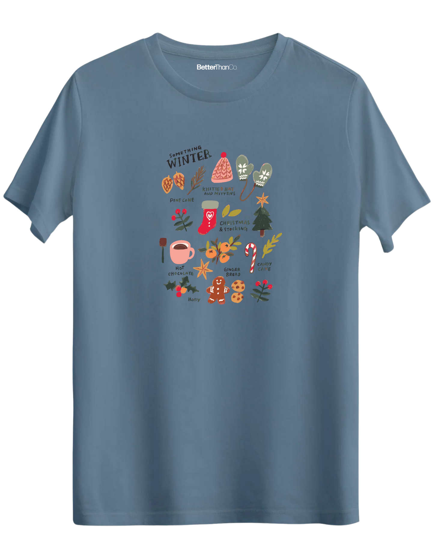 Winter Baskılı Bisiklet Yaka Regular T-shirt