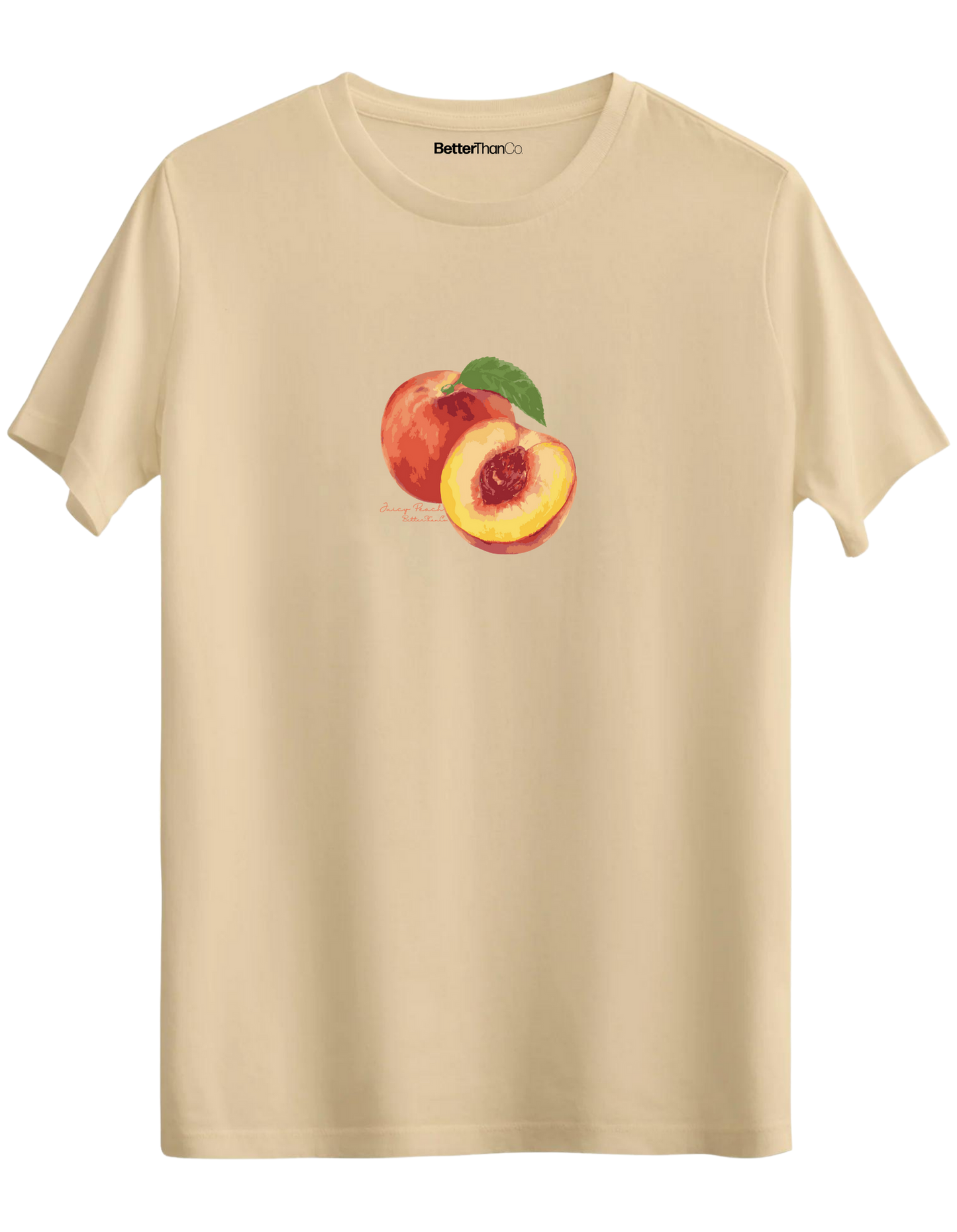 Peach Baskılı Bisiklet Yaka Regular T-shirt