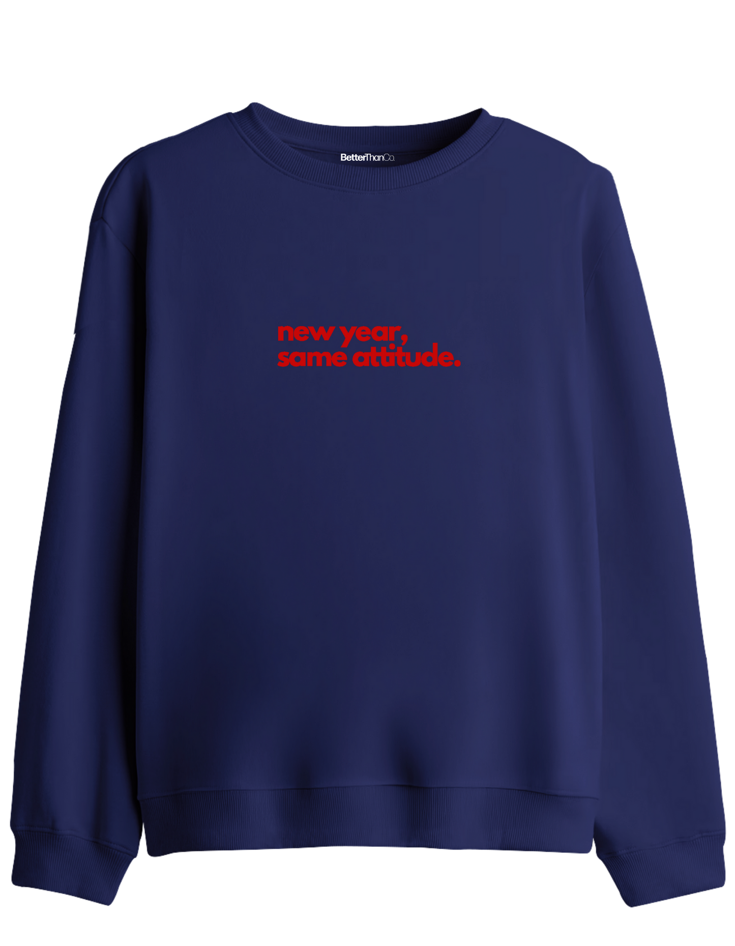 Happy New Year Baskılı Bisiklet Yaka Sweatshirt