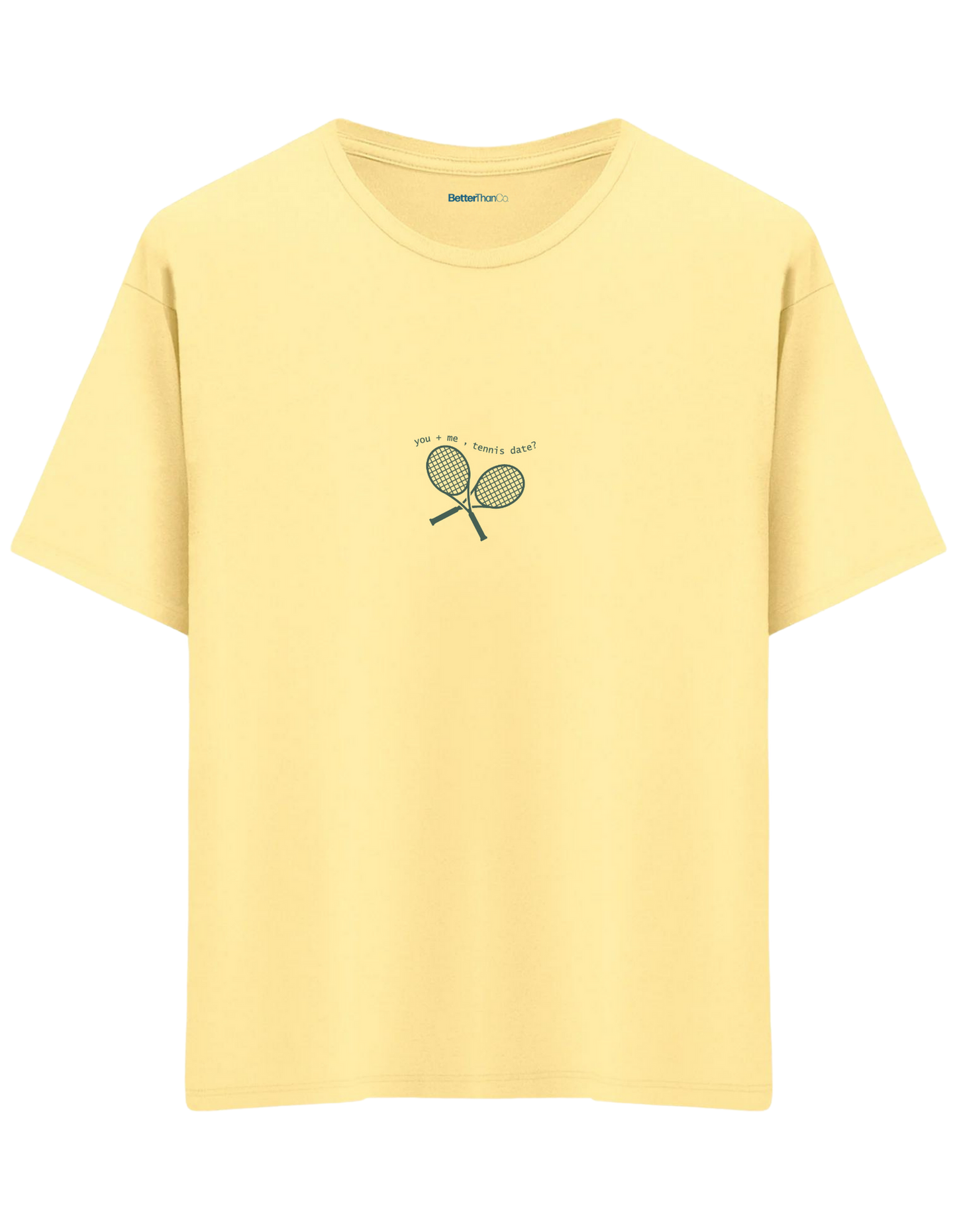 Tennis Date Baskılı Bisiklet Yaka Oversize T-shirt