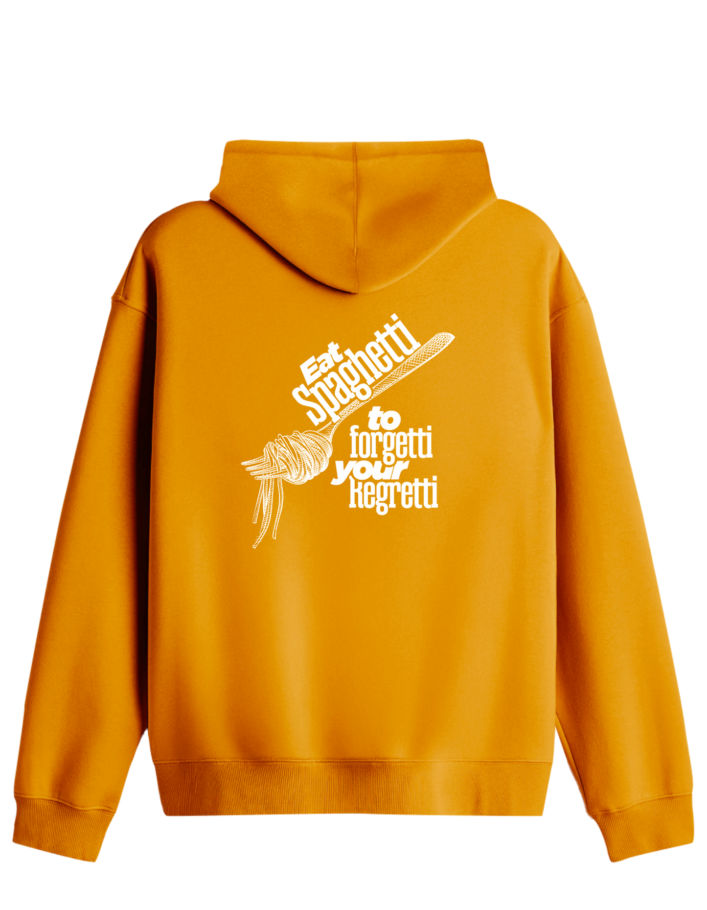 Spaghetti Baskılı Unisex Kapüşonlu Yaka Hoodie