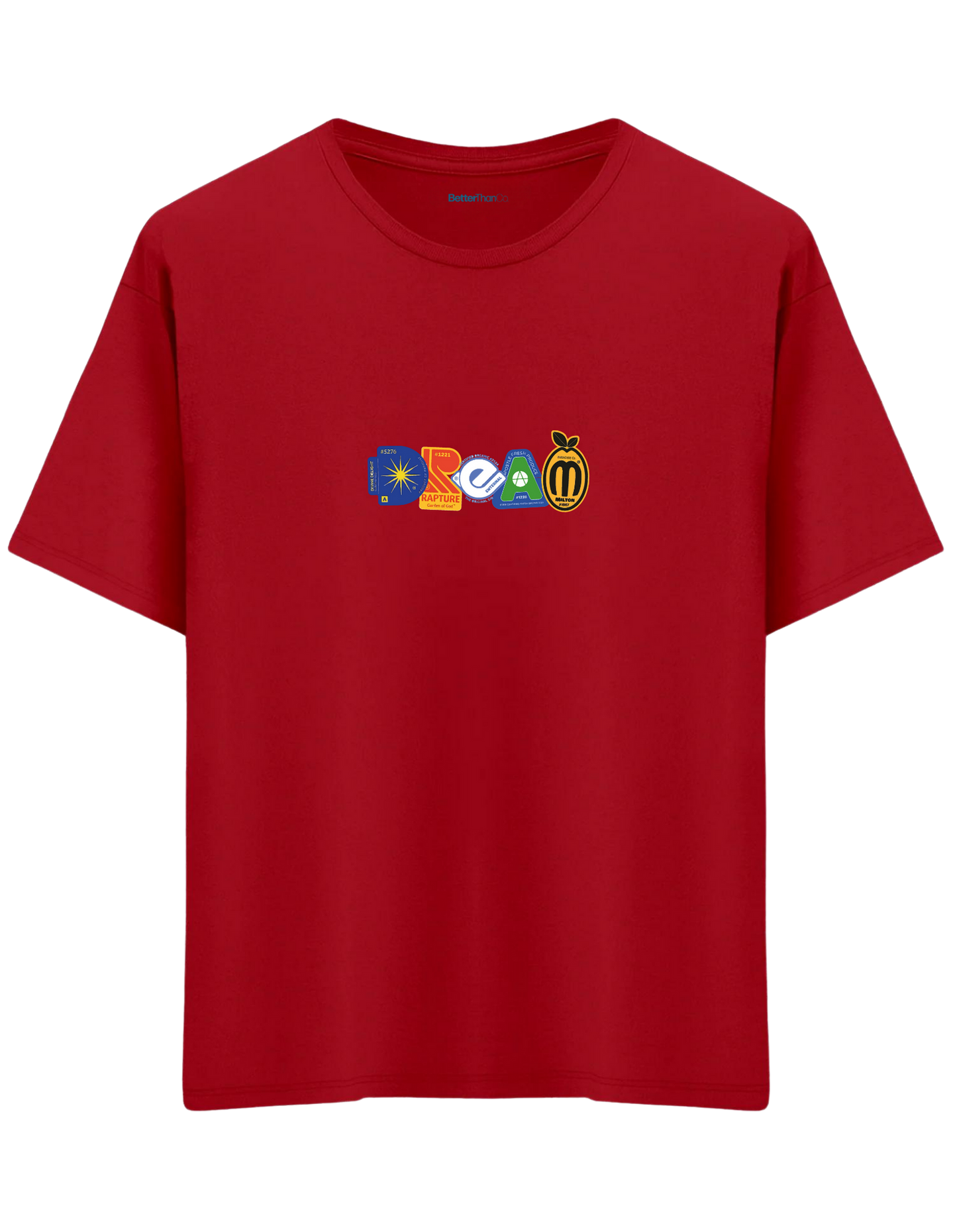 Dream Baskılı Bisiklet Yaka Oversize T-shirt