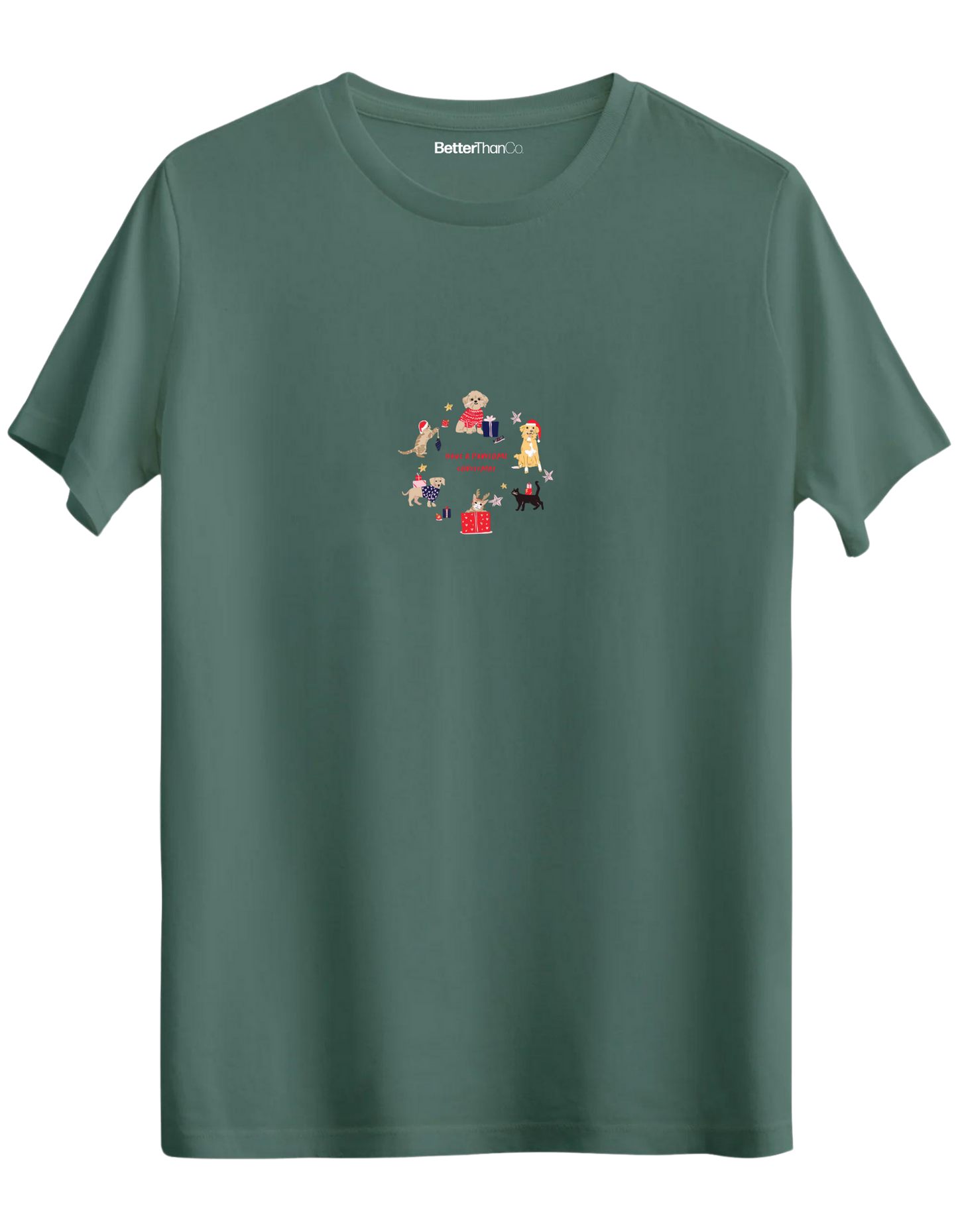 Paw-Mas Baskılı Bisiklet Yaka Regular T-shirt