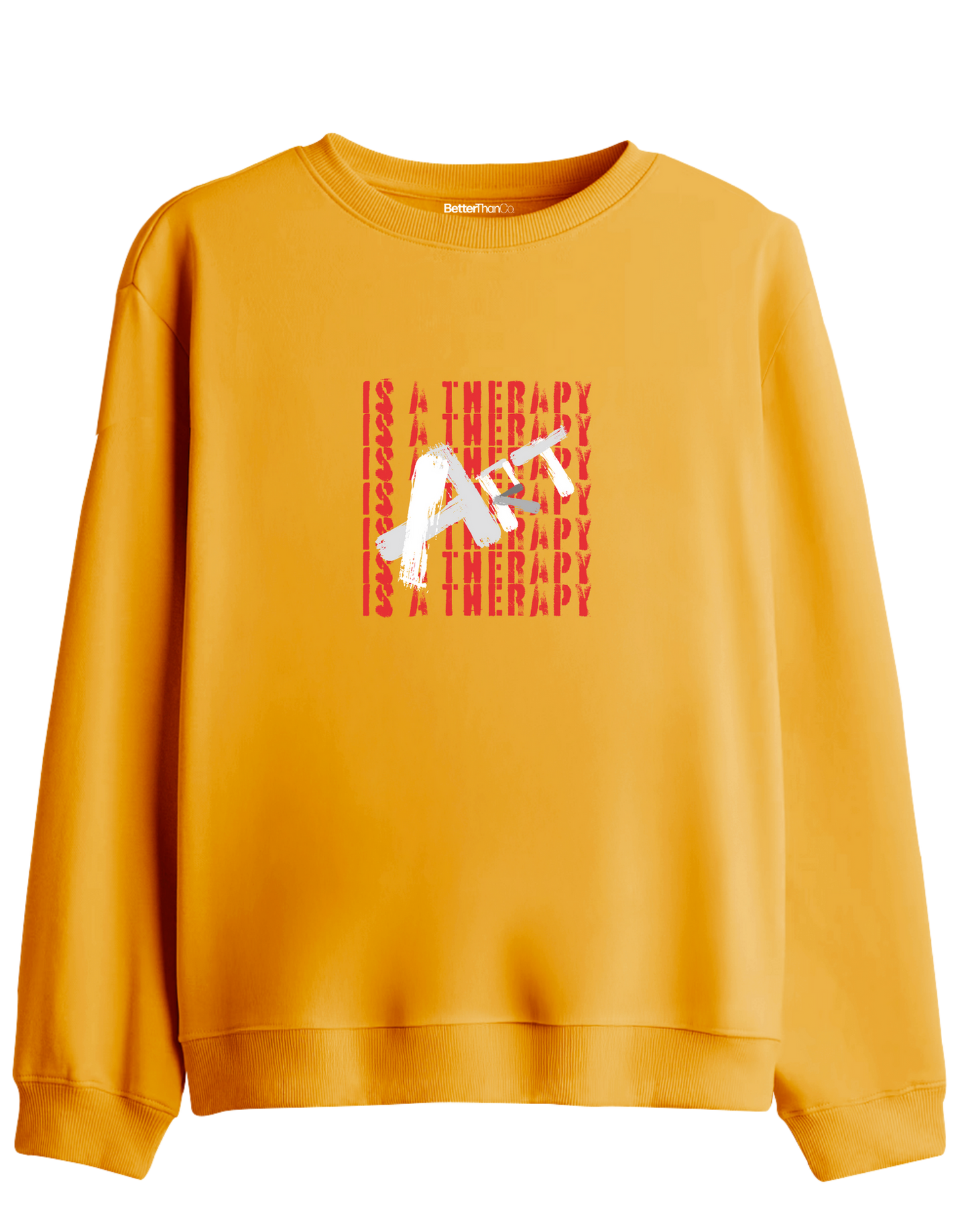 Art Is a Therapy Baskılı Bisiklet Yaka Sweatshirt