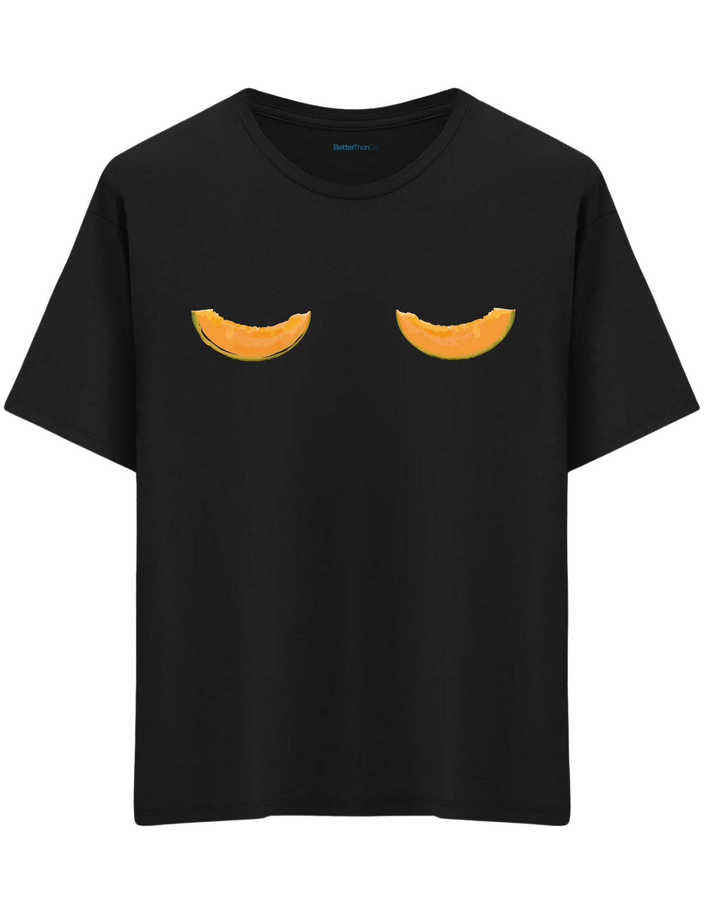Melon Baskılı Bisiklet Yaka Oversize T-shirt